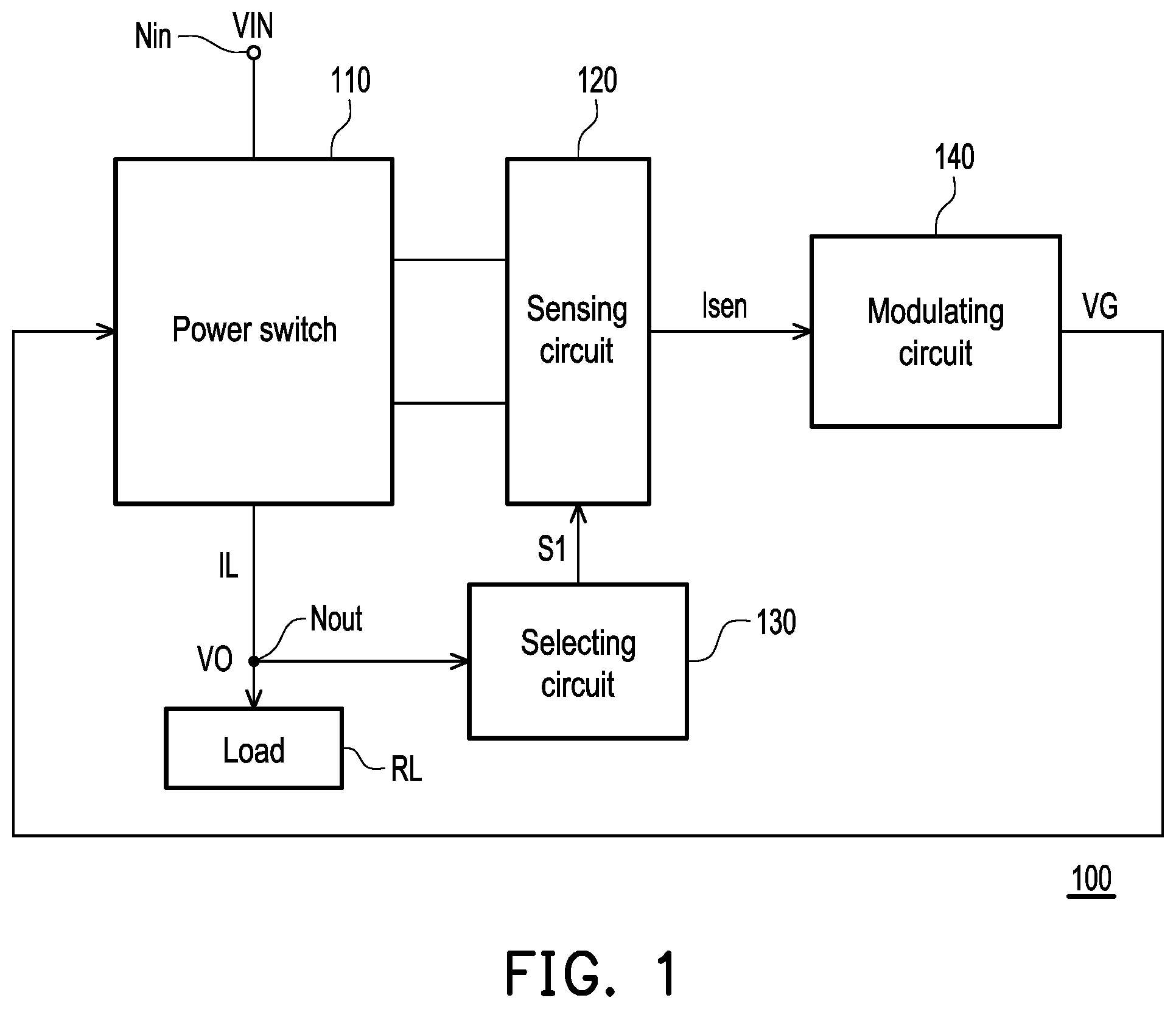 Patent US12597920 Figure 1 – Power switch circuit
