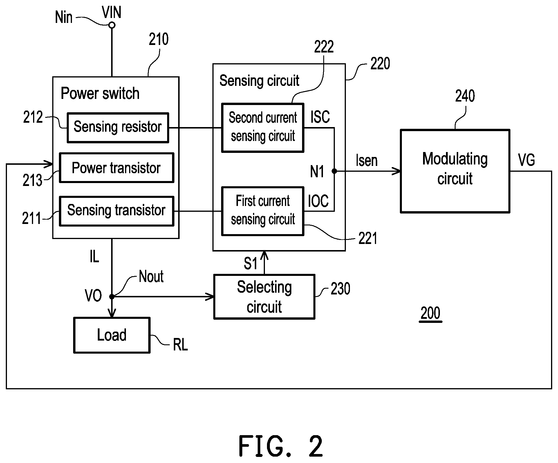 Patent US12597920 Figure 2 – Power switch circuit