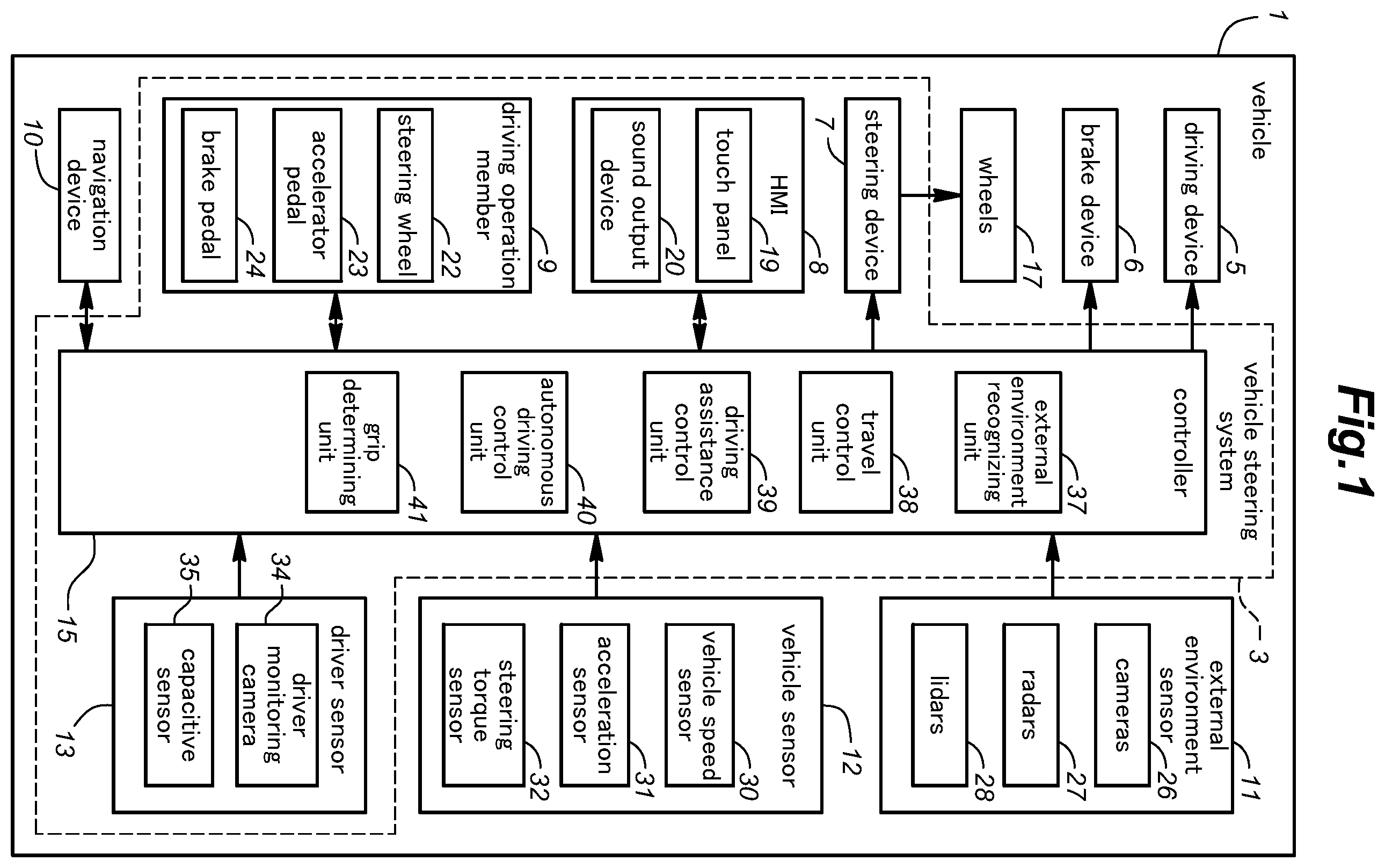 Patent US12597926 — Vehicle steering system — Figure 1