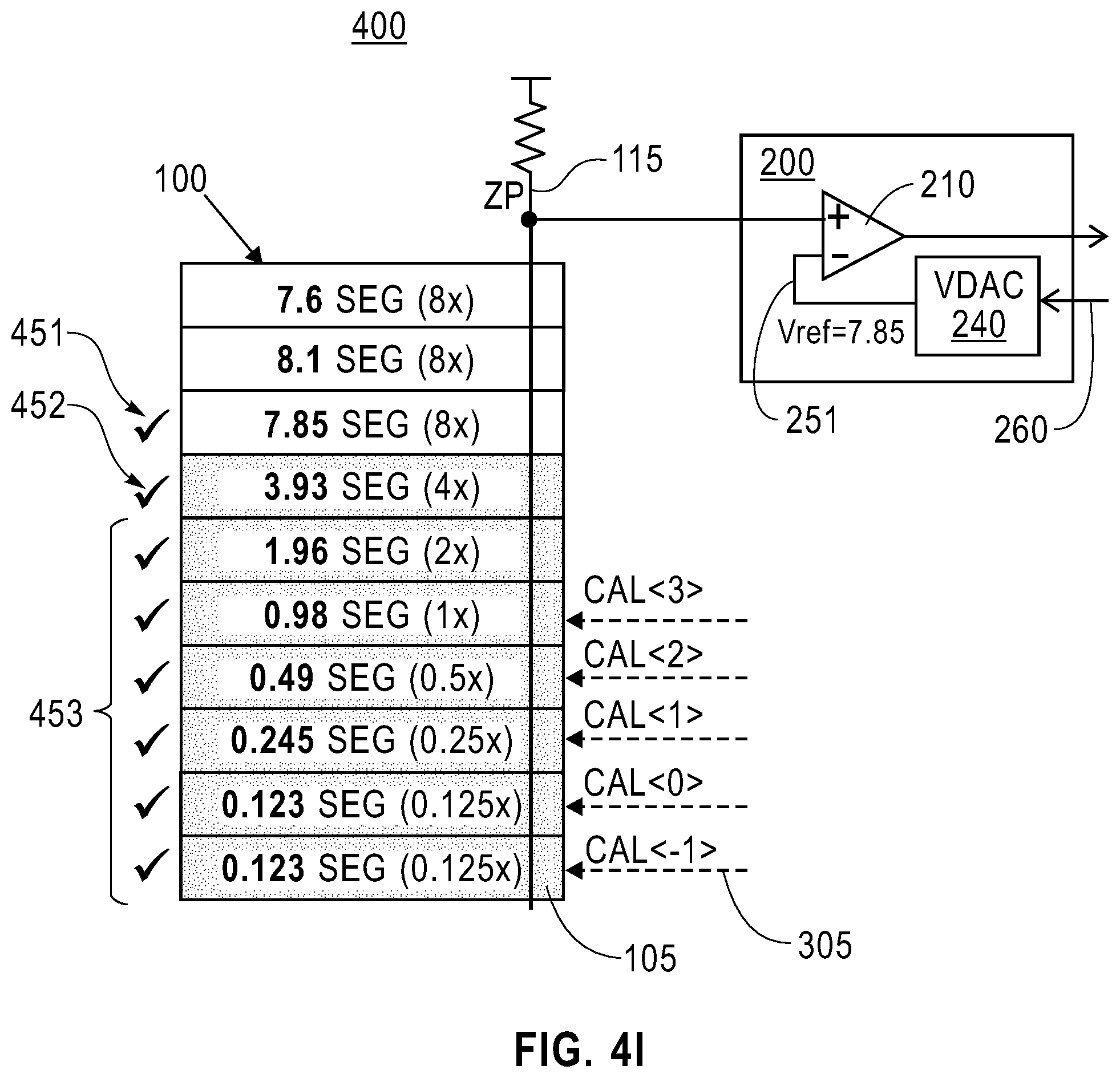 Patent US12597944 Figure 11 – Top-down relative DAC calibration