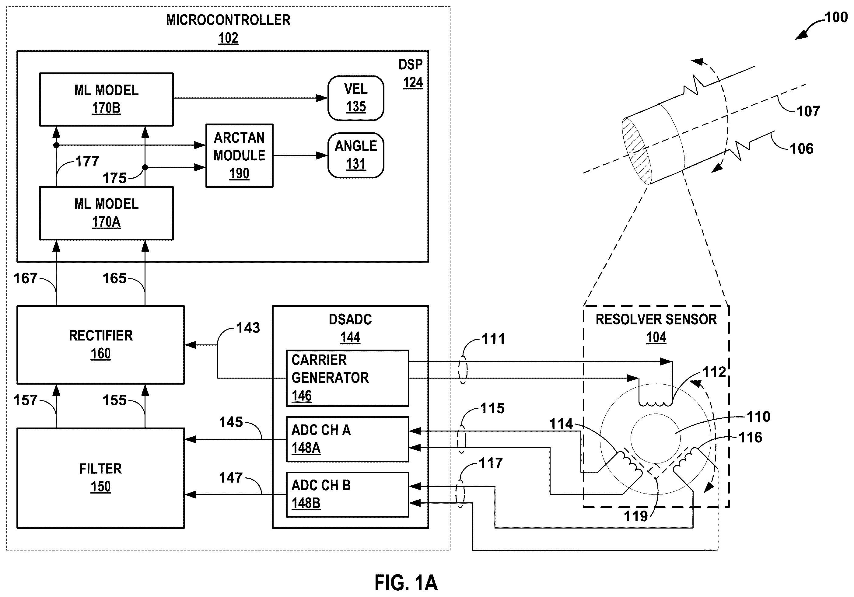 Patent US12597945 Figure 1 – Machine learning enhanced resolver systems