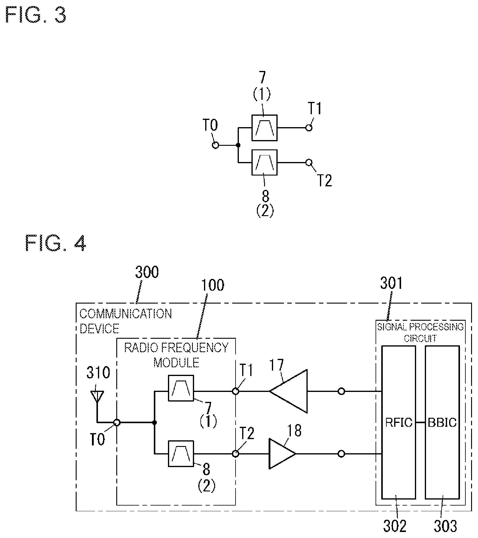 Patent US12597956 Figure 3 – Radio frequency module and communication device
