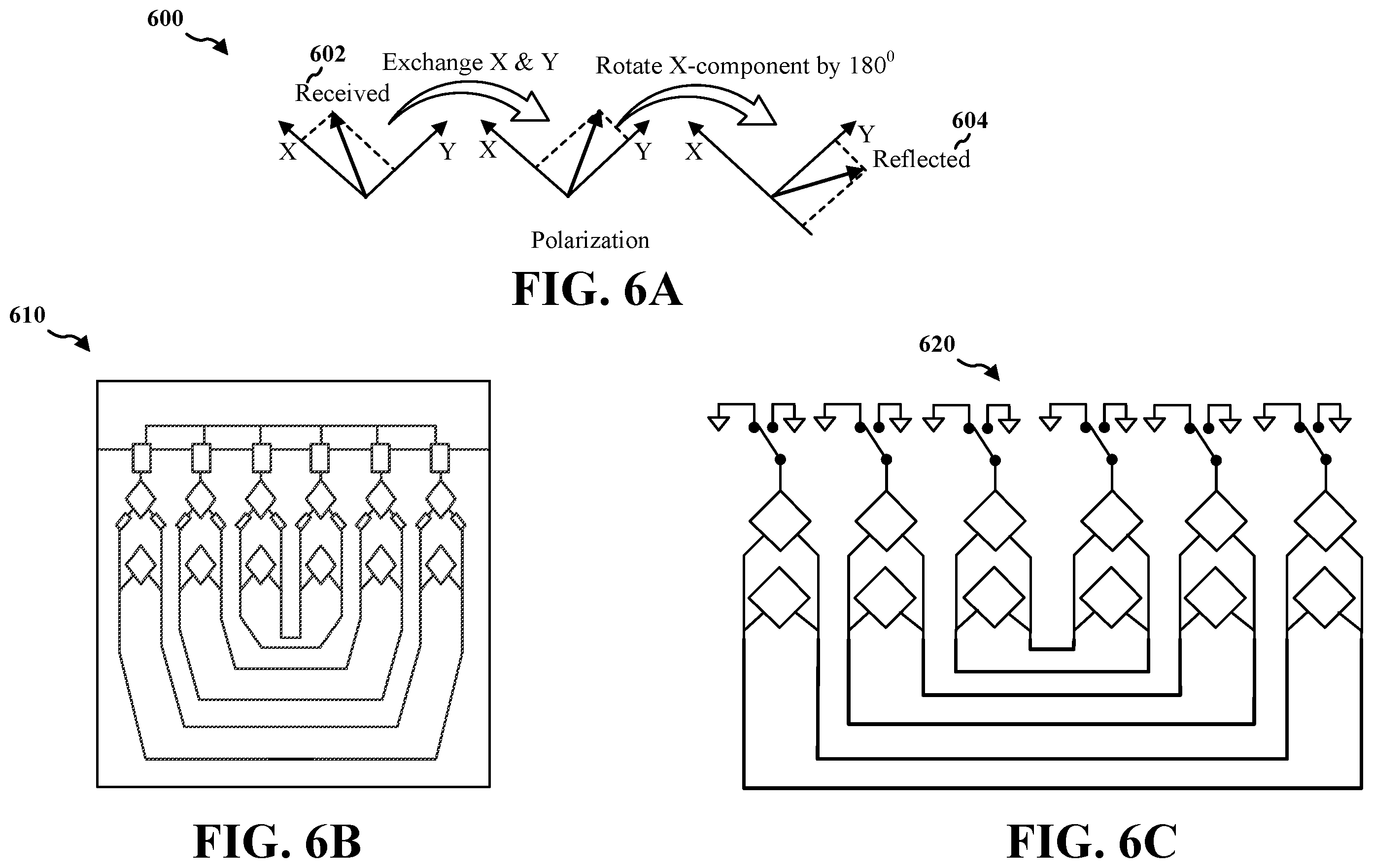 Patent US12597986 Figure 6 – Passive or semi-passive device with polarization conversion capability