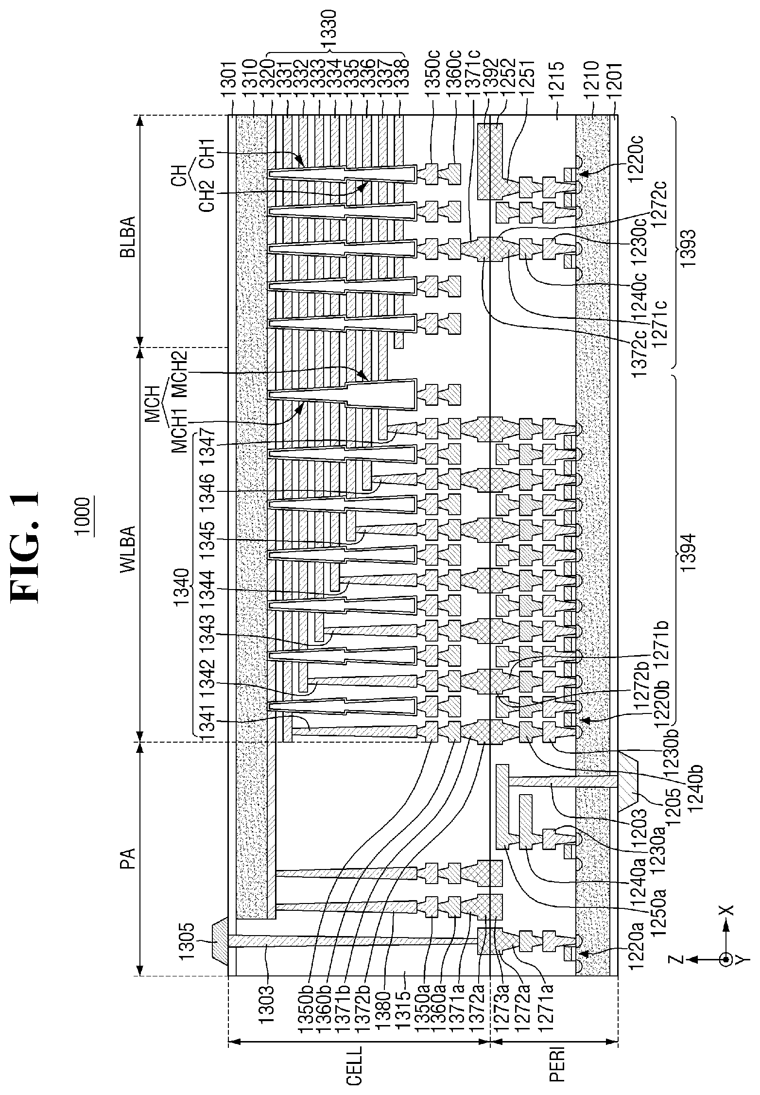 Patent US12599000 Figure 1 – Non-volatile memory device including first and second monitoring channel structures and non-volatile memory system comprising the same