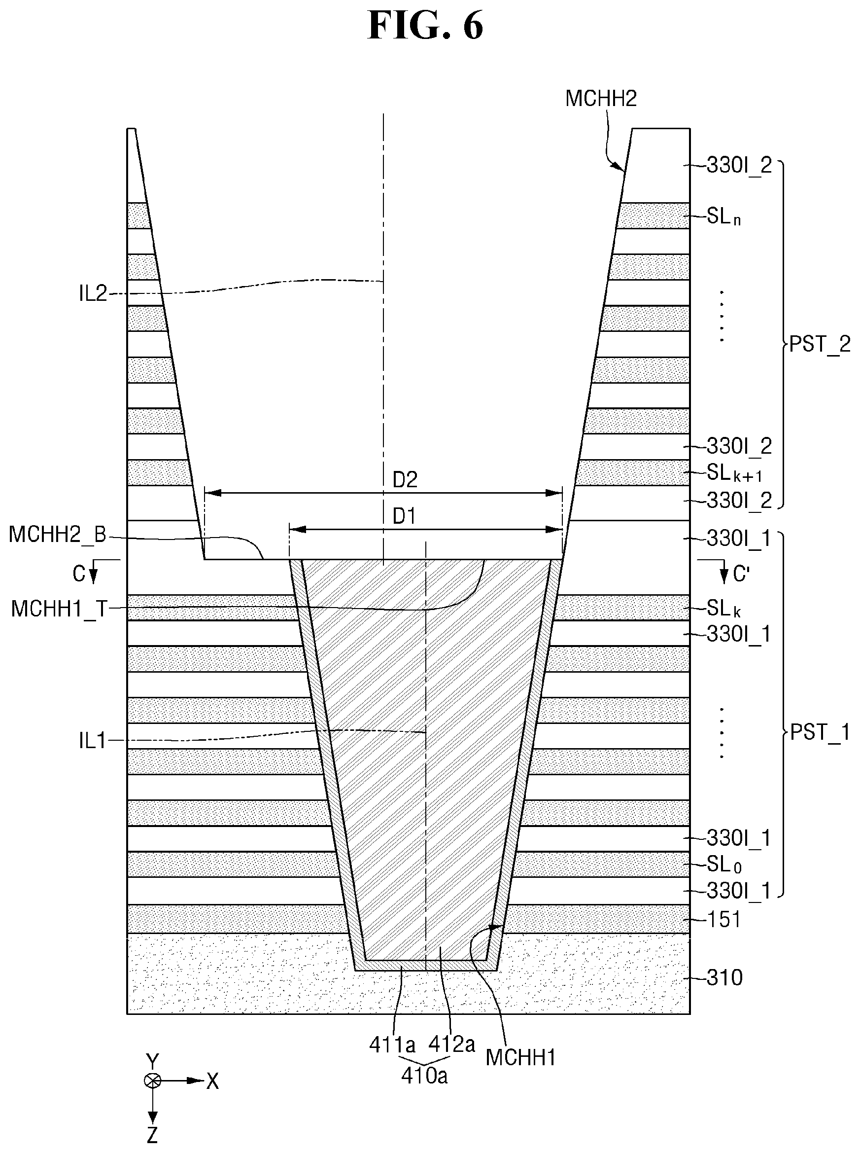 Patent US12599000 Figure 6 – Non-volatile memory device including first and second monitoring channel structures and non-volatile memory system comprising the same