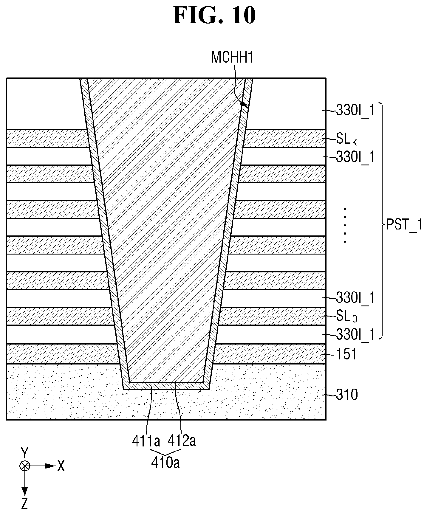 Patent US12599000 Figure 10 – Non-volatile memory device including first and second monitoring channel structures and non-volatile memory system comprising the same