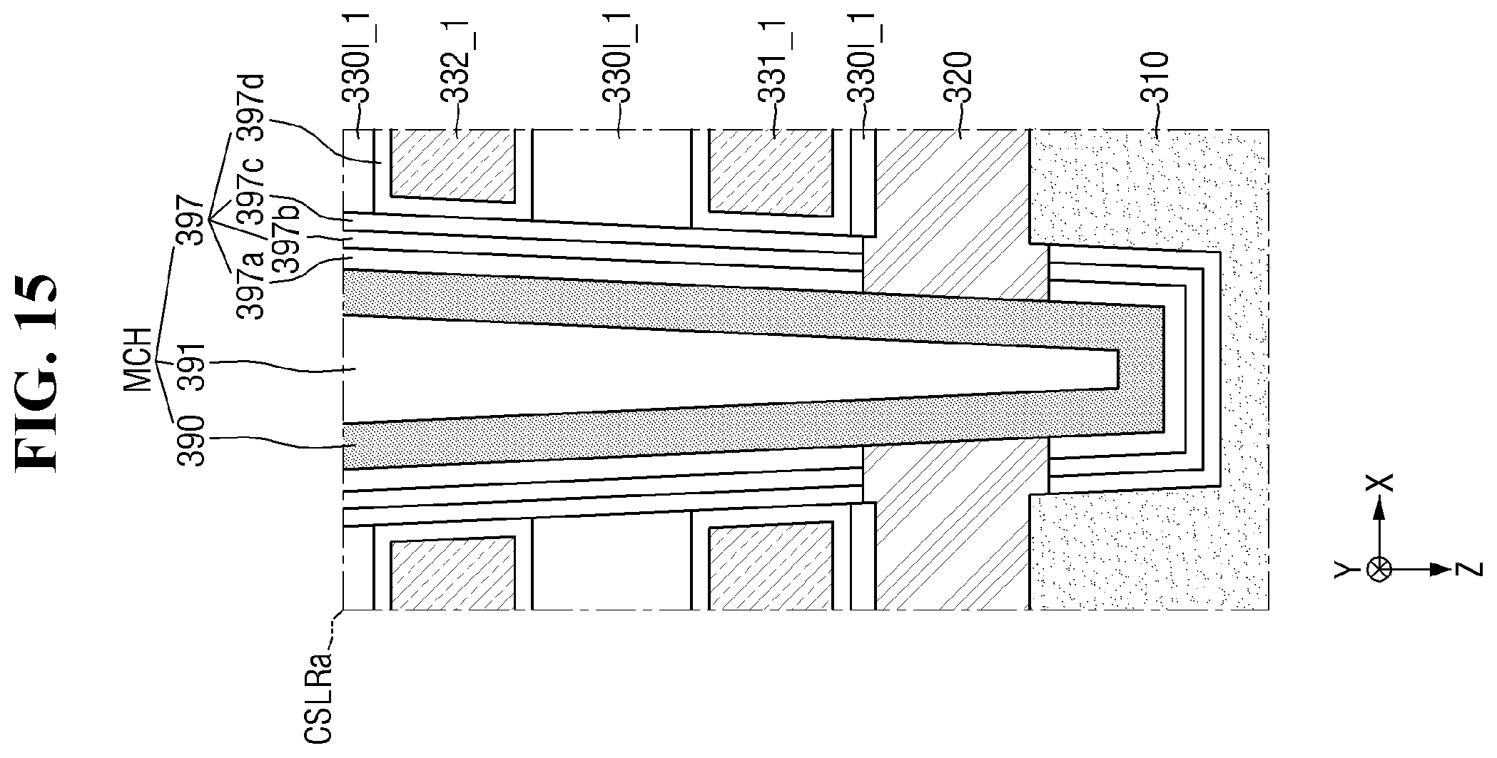 Patent US12599000 Figure 15 – Non-volatile memory device including first and second monitoring channel structures and non-volatile memory system comprising the same