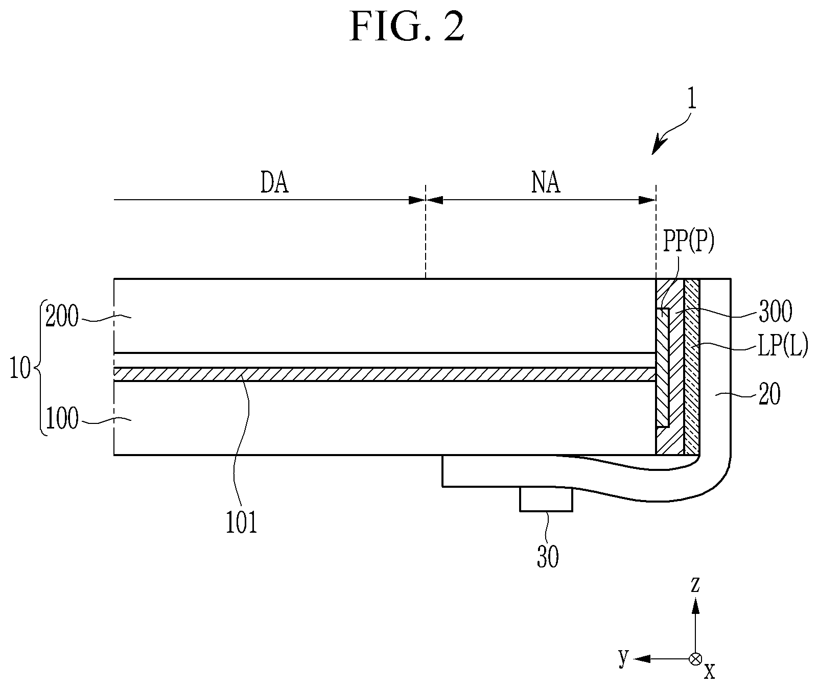 Patent US12599001 Figure 2 – Display device including display panel and information code
