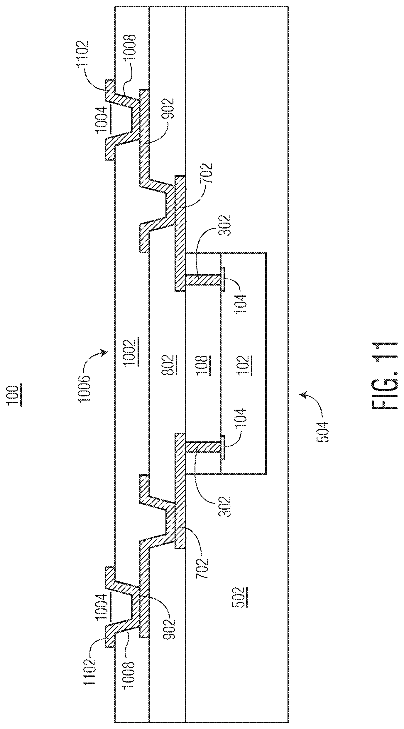 Patent US12599004 Figure 11 – Semiconductor device with active mold package and method therefor