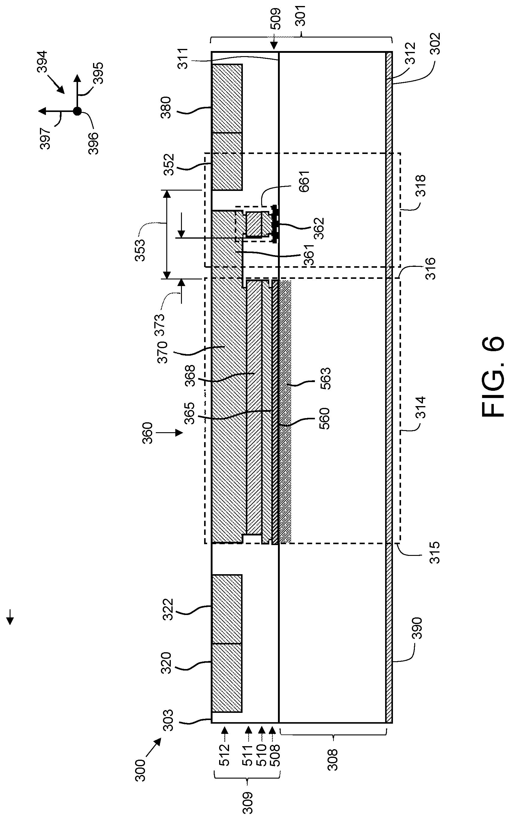 Patent US12599008 Figure 5 – Transistor with source manifold in non-active die region