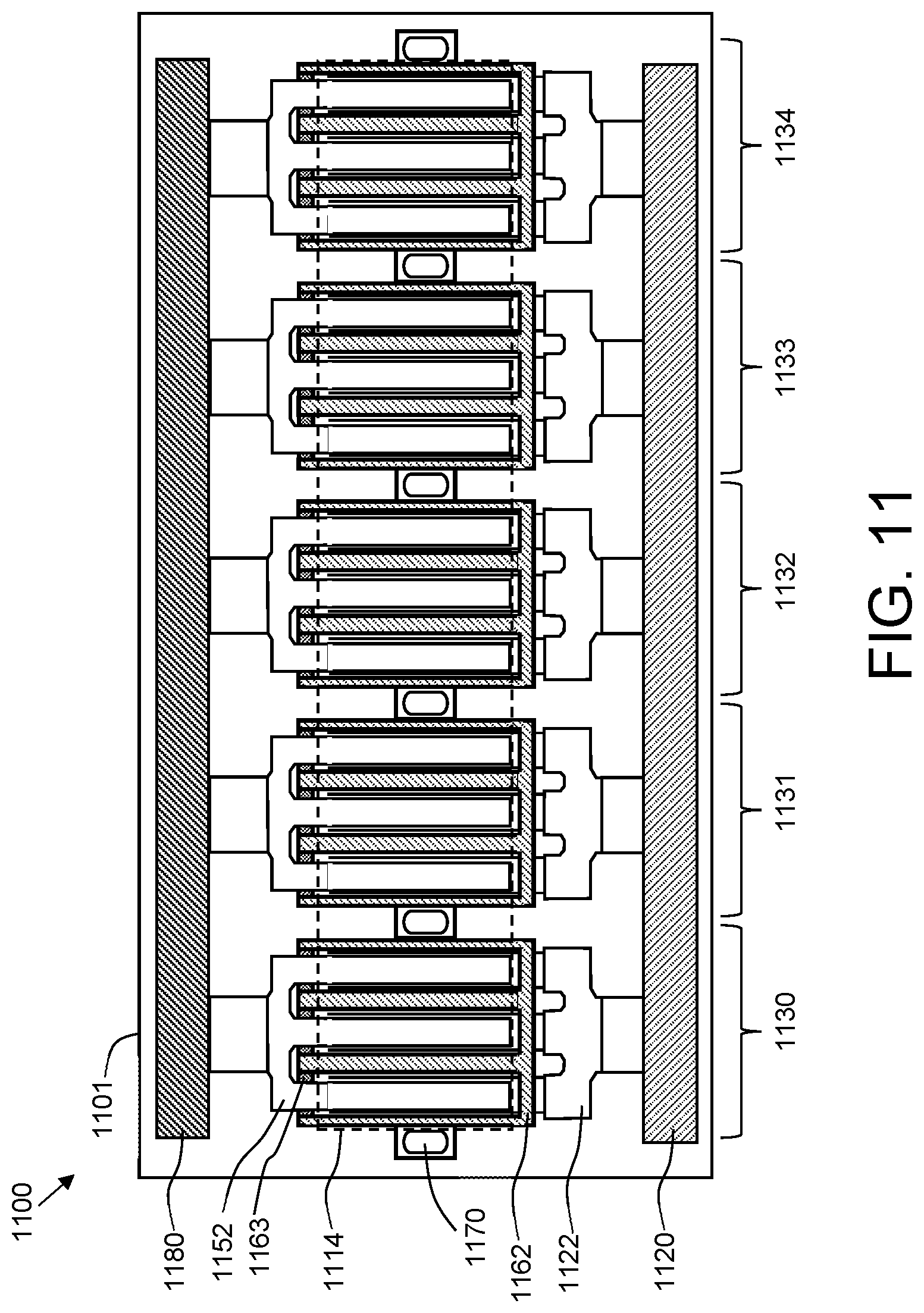 Patent US12599008 Figure 10 – Transistor with source manifold in non-active die region