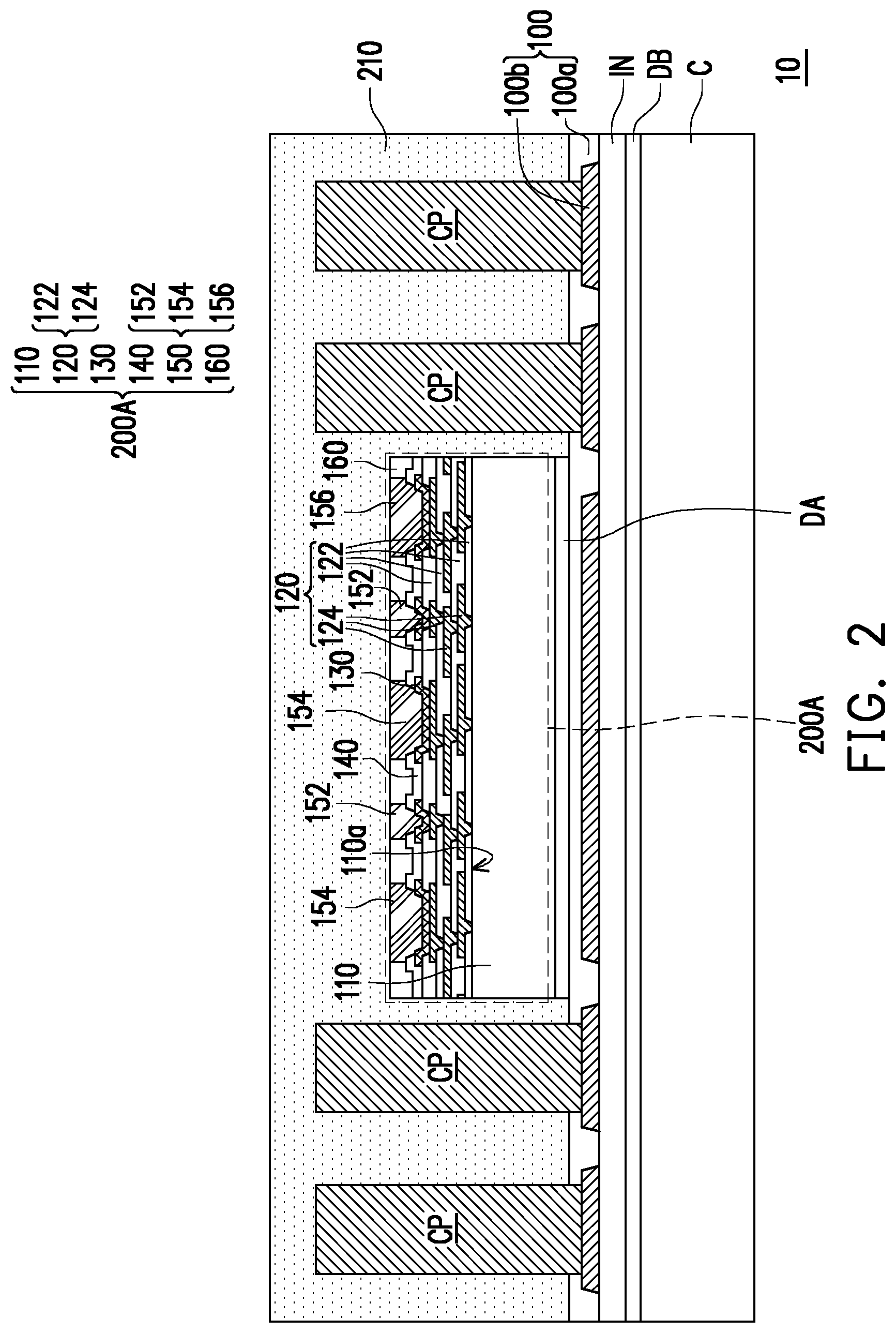 Patent US12599009 Figure 2 – Package structure