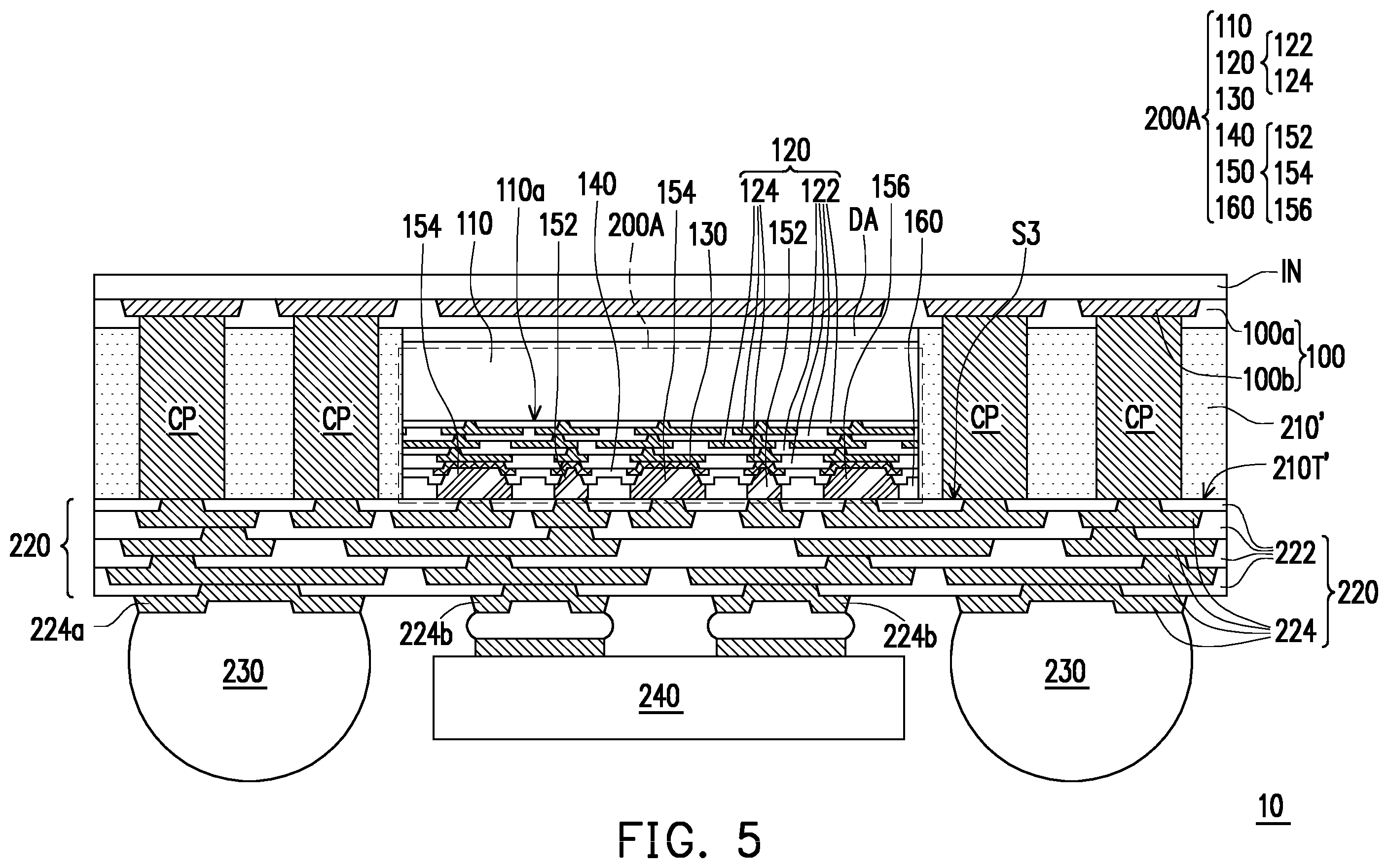 Patent US12599009 Figure 5 – Package structure