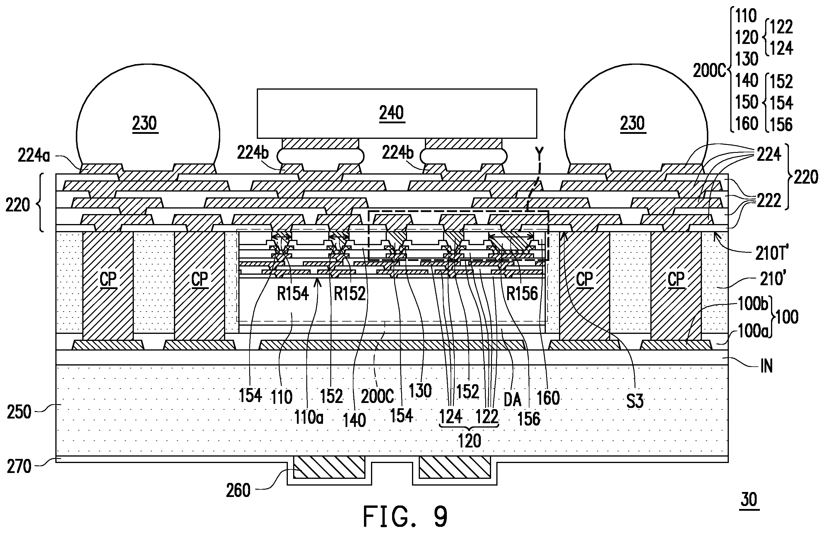 Patent US12599009 Figure 9 – Package structure