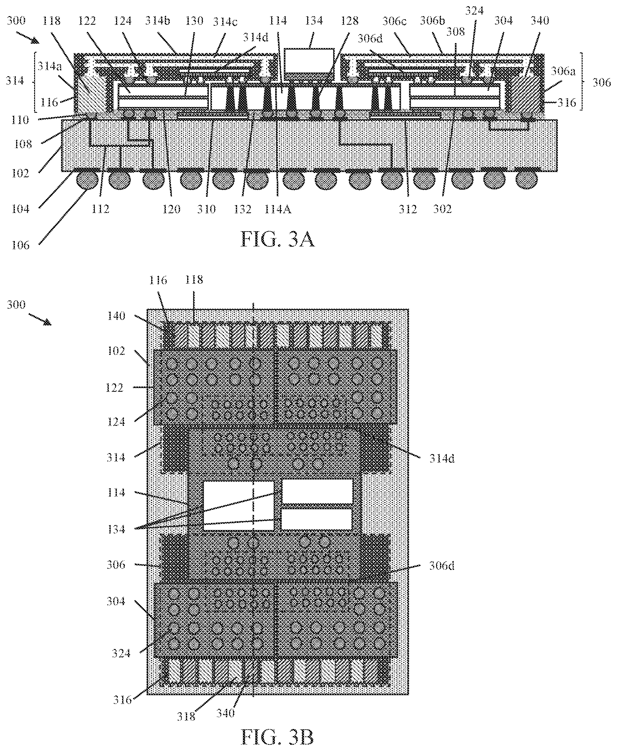Patent US12599013 Figure 3 – Semiconductor packages for stacked memory-on-package (SMOP) and methods of manufacturing the same