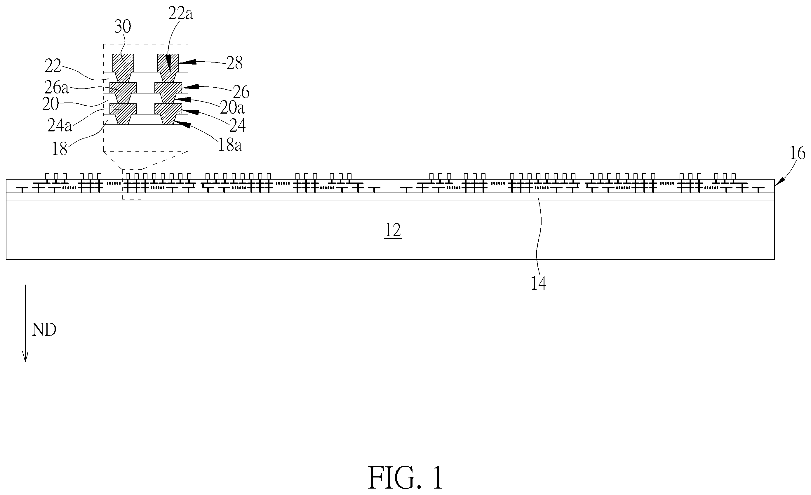 Patent US12599014 Figure 1 – Package device and manufacturing method thereof