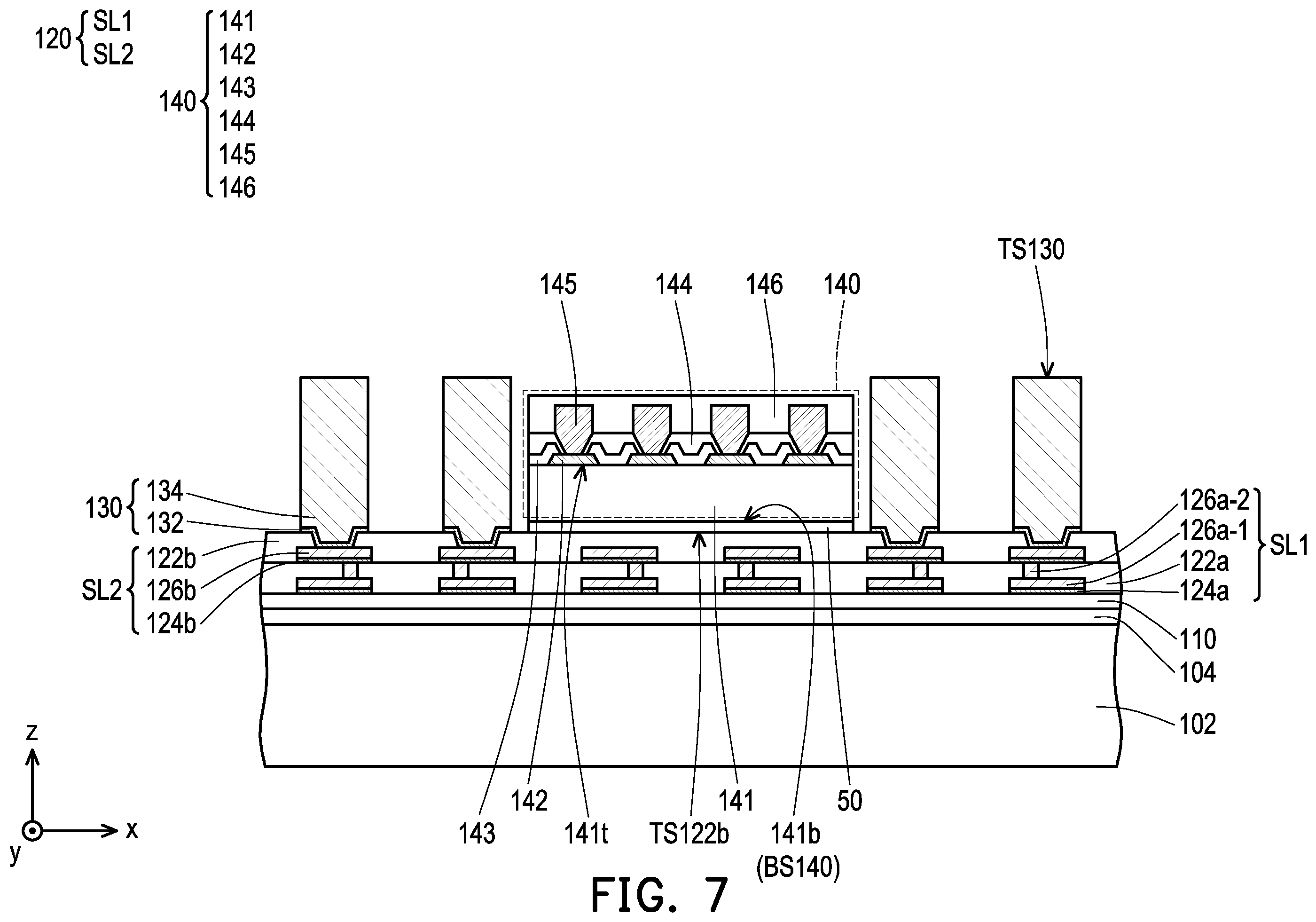 Patent US12599018 Figure 7 – Package structure with enhancement structure and manufacturing method thereof