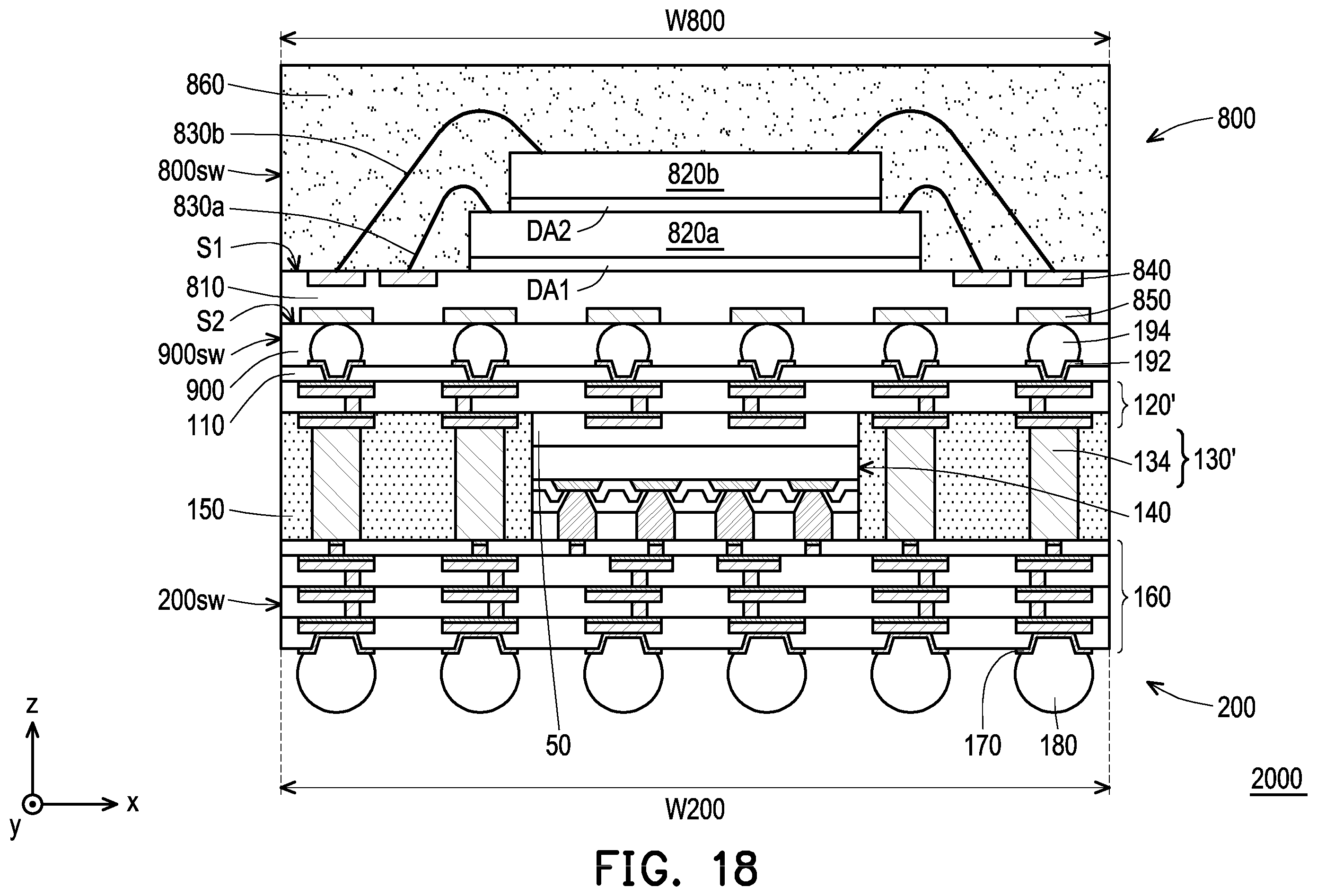 Patent US12599018 Figure 18 – Package structure with enhancement structure and manufacturing method thereof