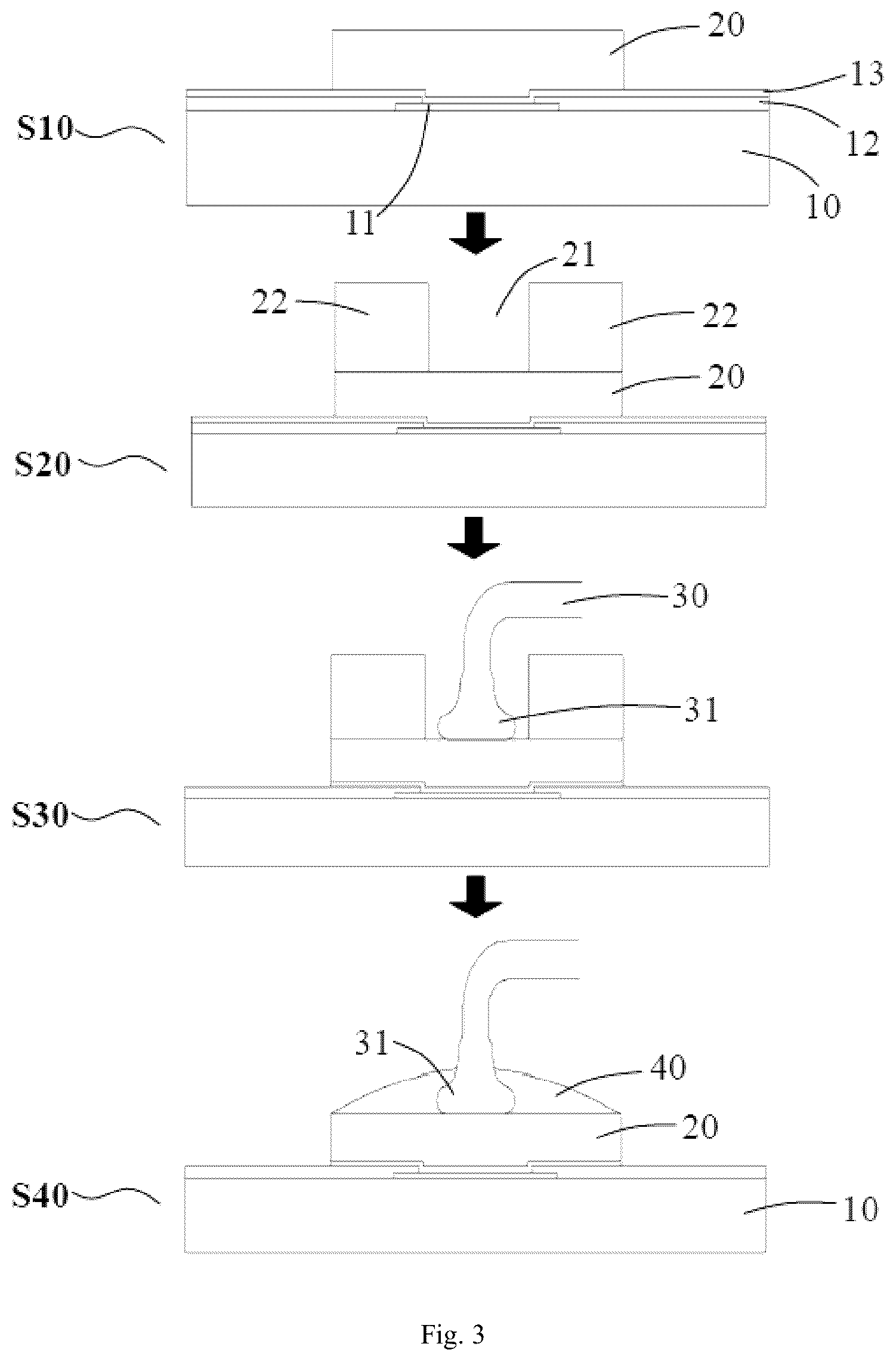 Patent US12599025 Figure 2 – Chip packaging method involving fabrication of wire bond and electroplated metal bonding pad through formation of metal gasket, passivation layer, metal seed layer, and photoresist