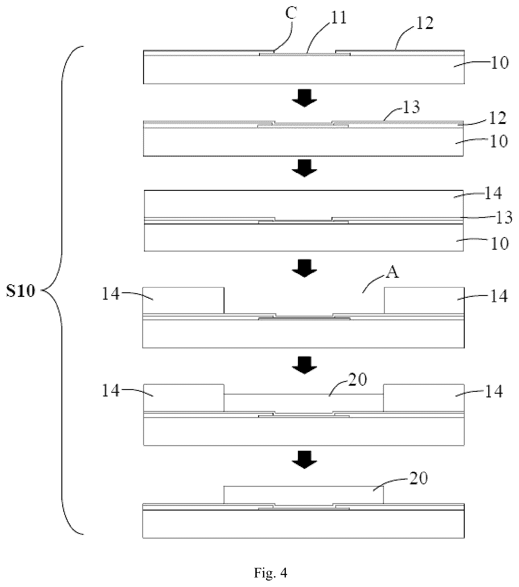 Patent US12599025 Figure 3 – Chip packaging method involving fabrication of wire bond and electroplated metal bonding pad through formation of metal gasket, passivation layer, metal seed layer, and photoresist