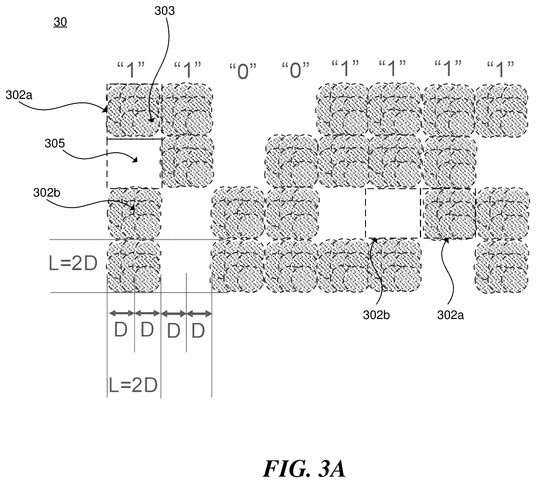 Patent US12599026 Figure 3 – Semiconductor packages with patterns of die-specific information