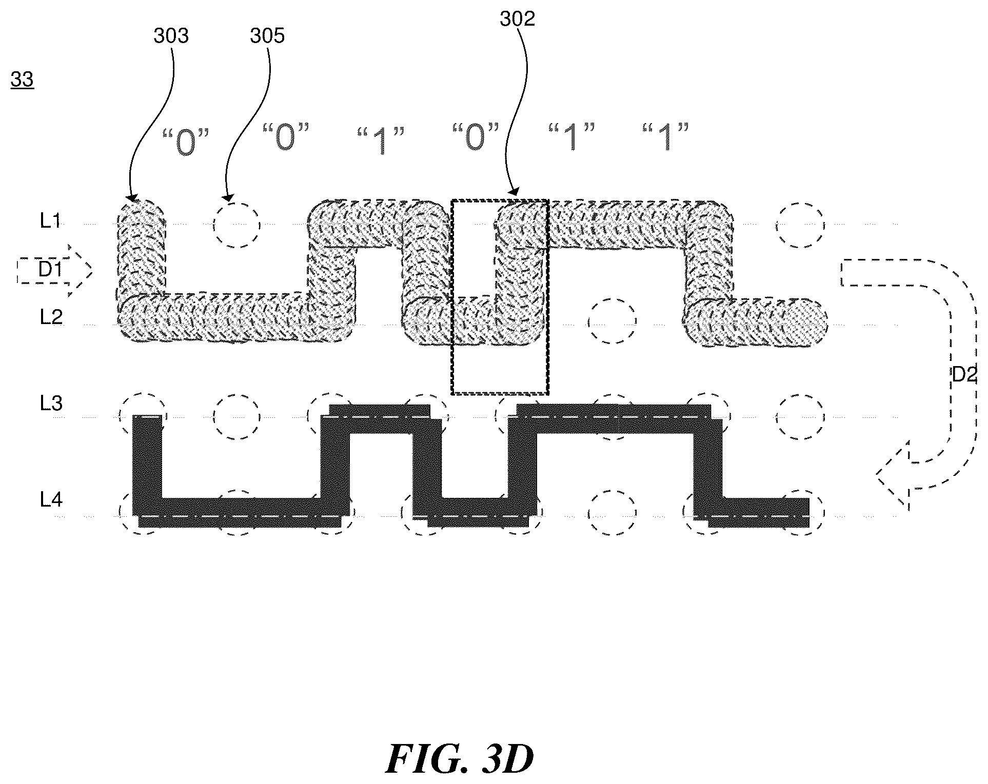 Patent US12599026 Figure 6 – Semiconductor packages with patterns of die-specific information