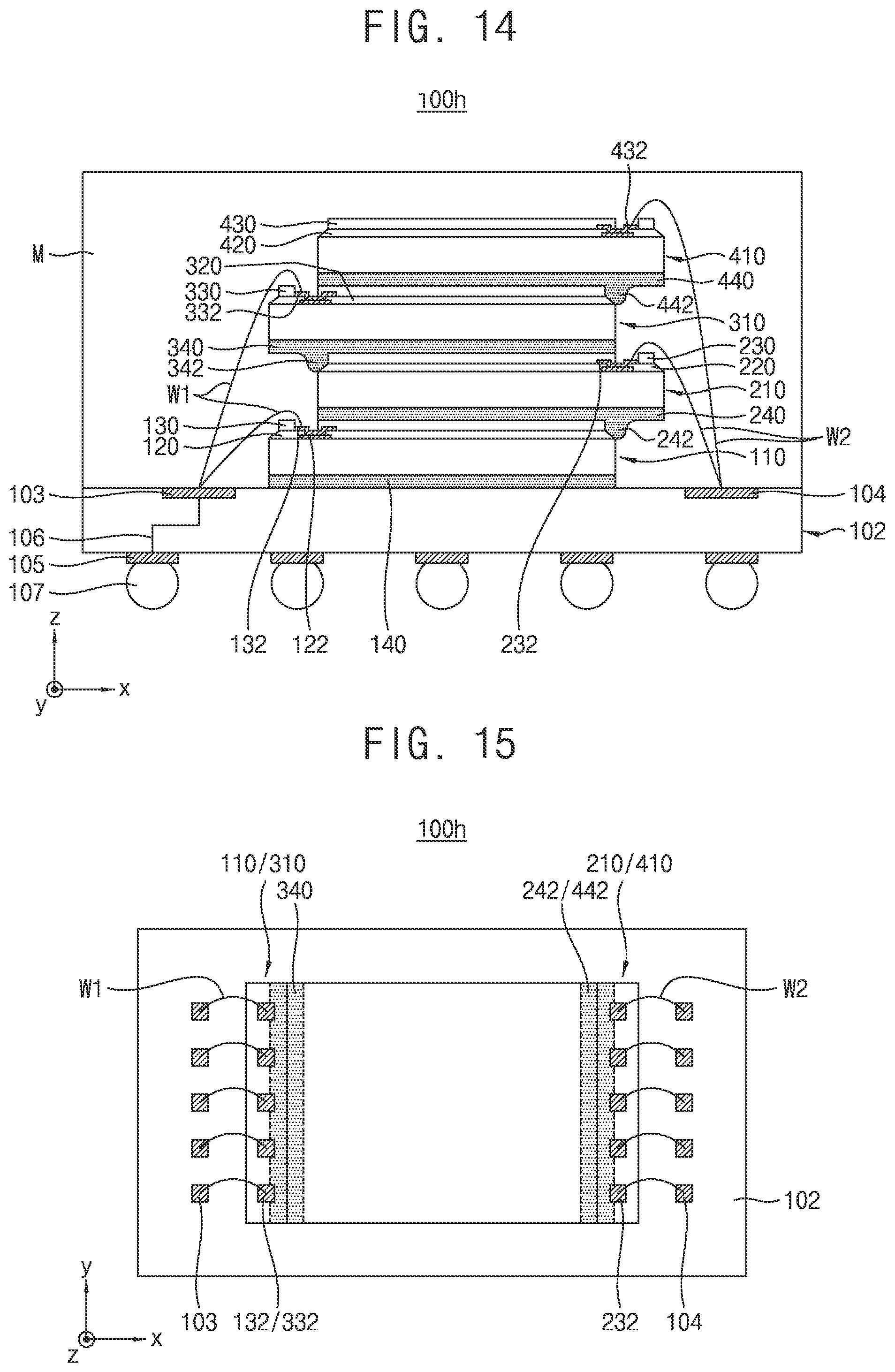 Patent US12599028 Figure 8 – Semiconductor packages having adhesive members