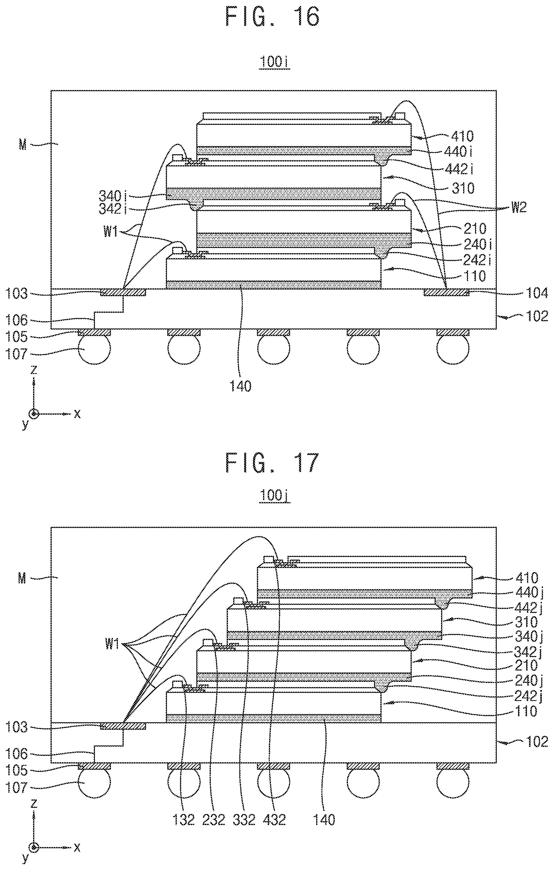 Patent US12599028 Figure 9 – Semiconductor packages having adhesive members