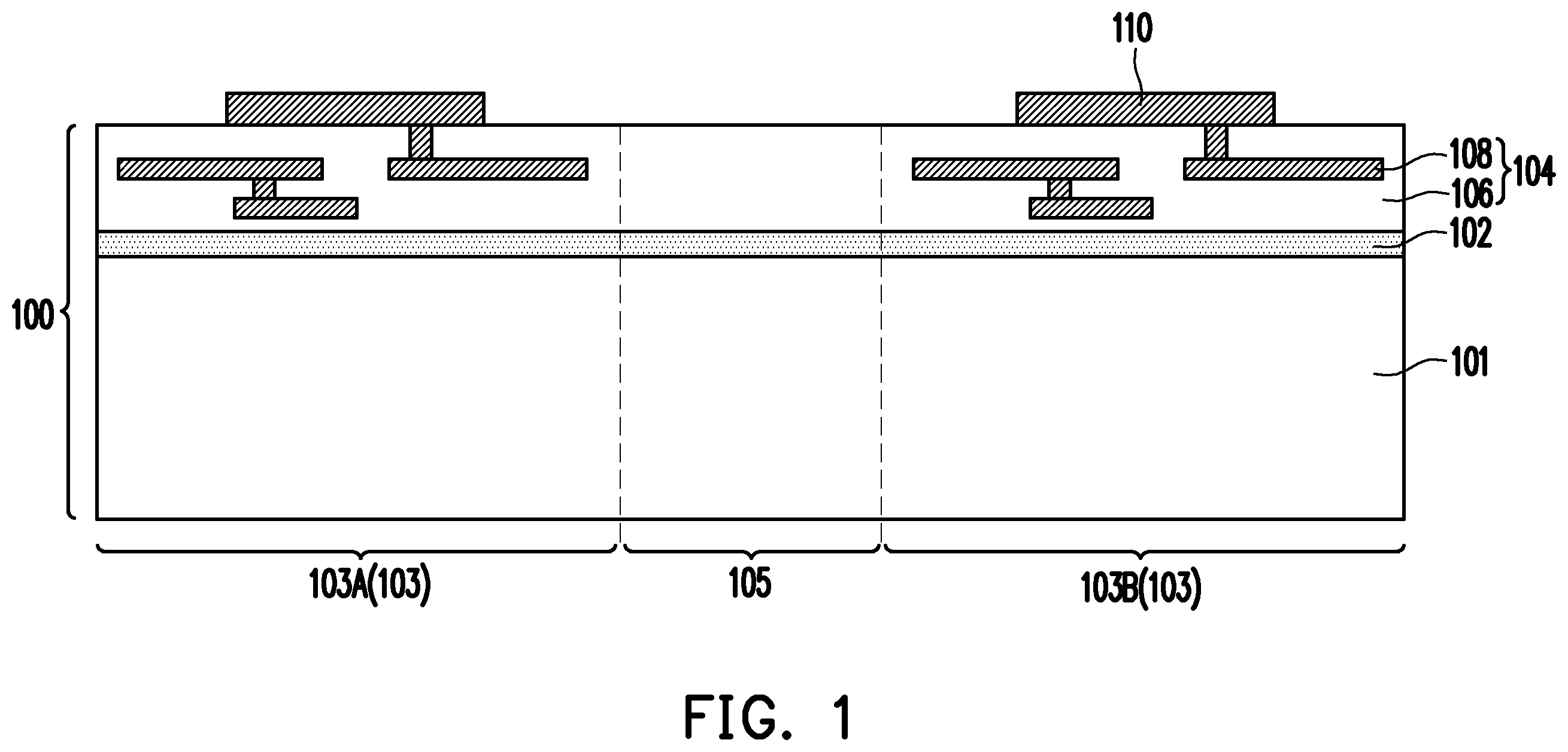 Patent US12599029 Figure 1 – Package structure and method of forming the same