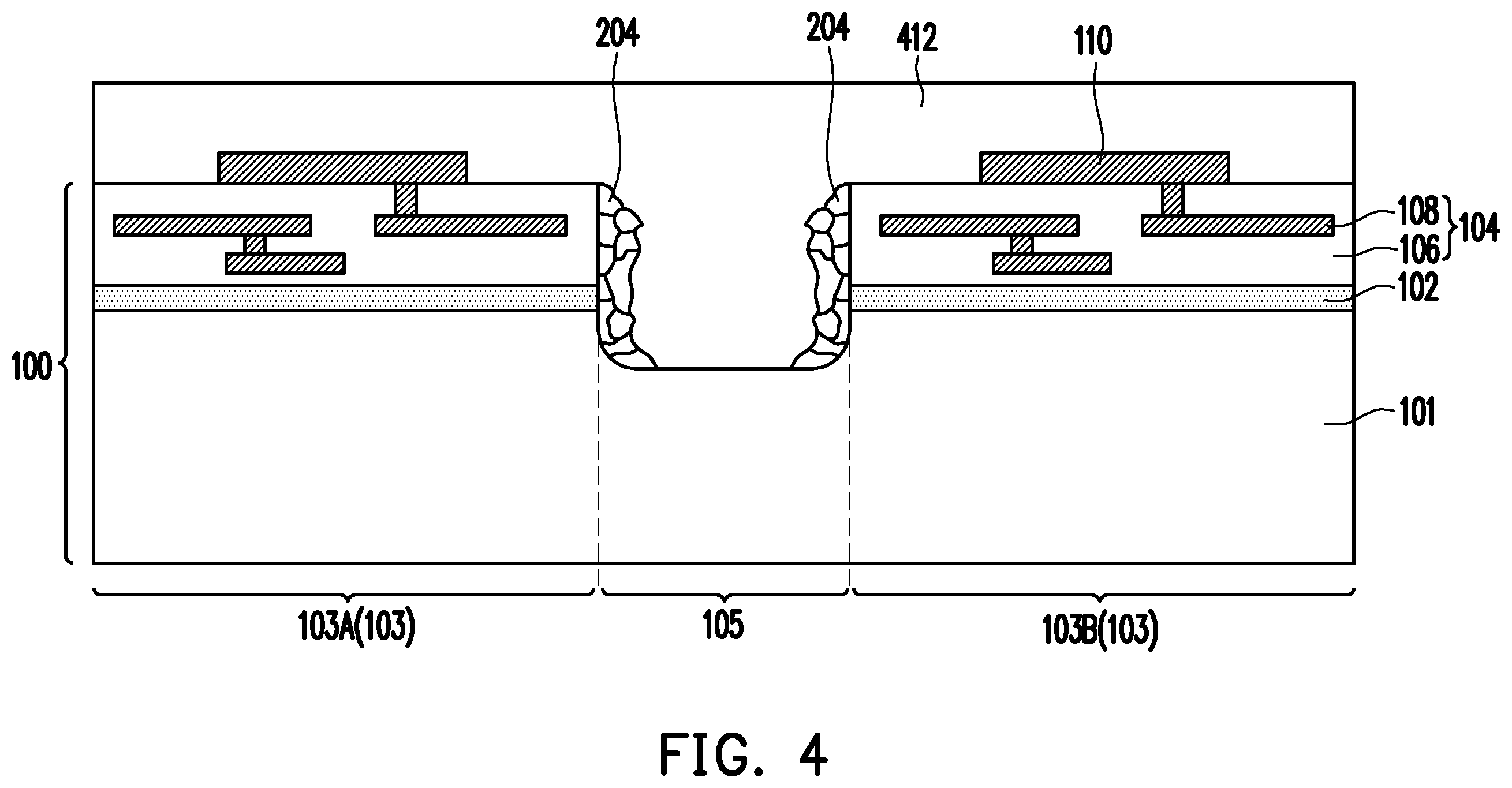 Patent US12599029 Figure 4 – Package structure and method of forming the same