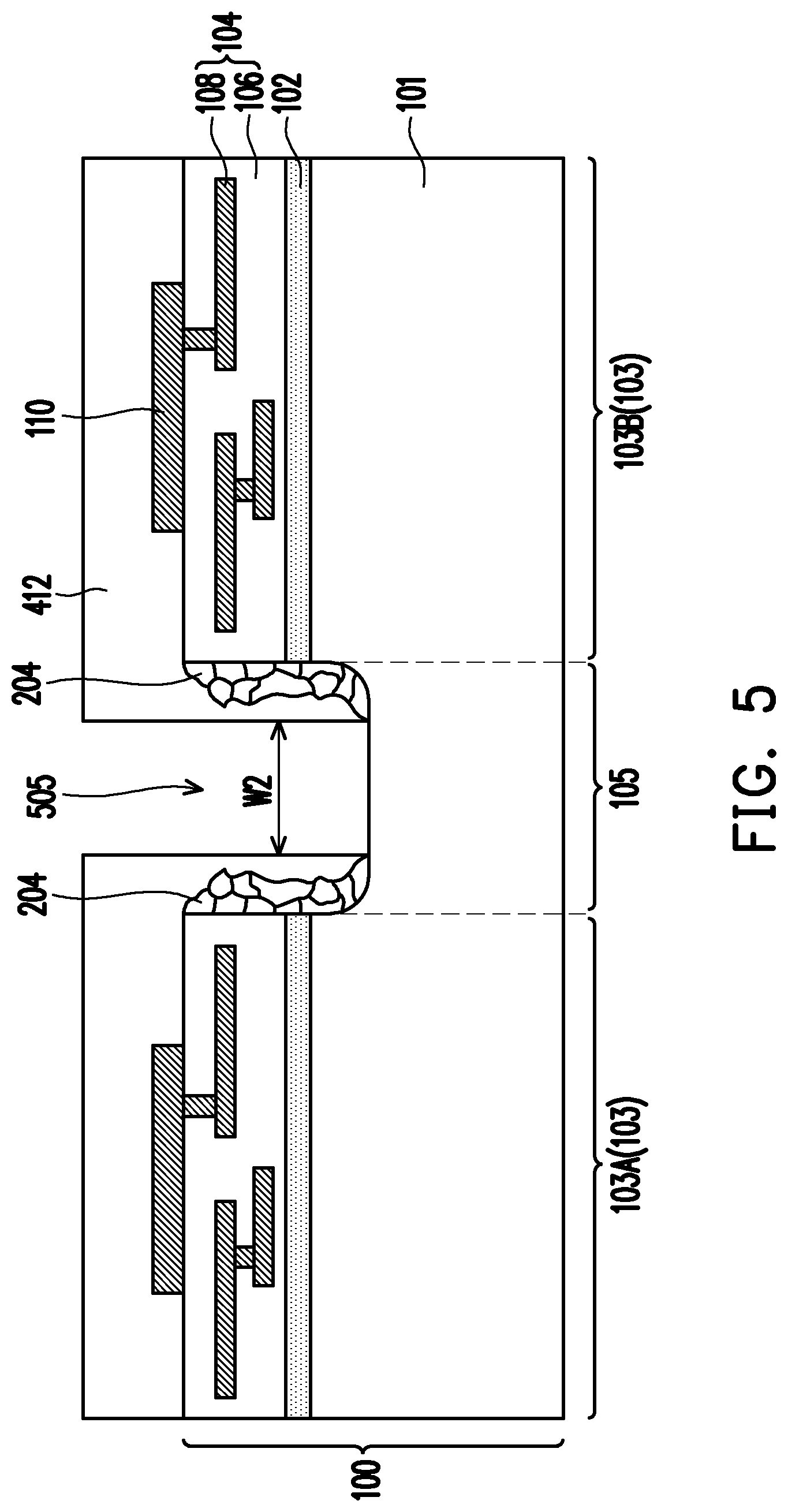 Patent US12599029 Figure 5 – Package structure and method of forming the same