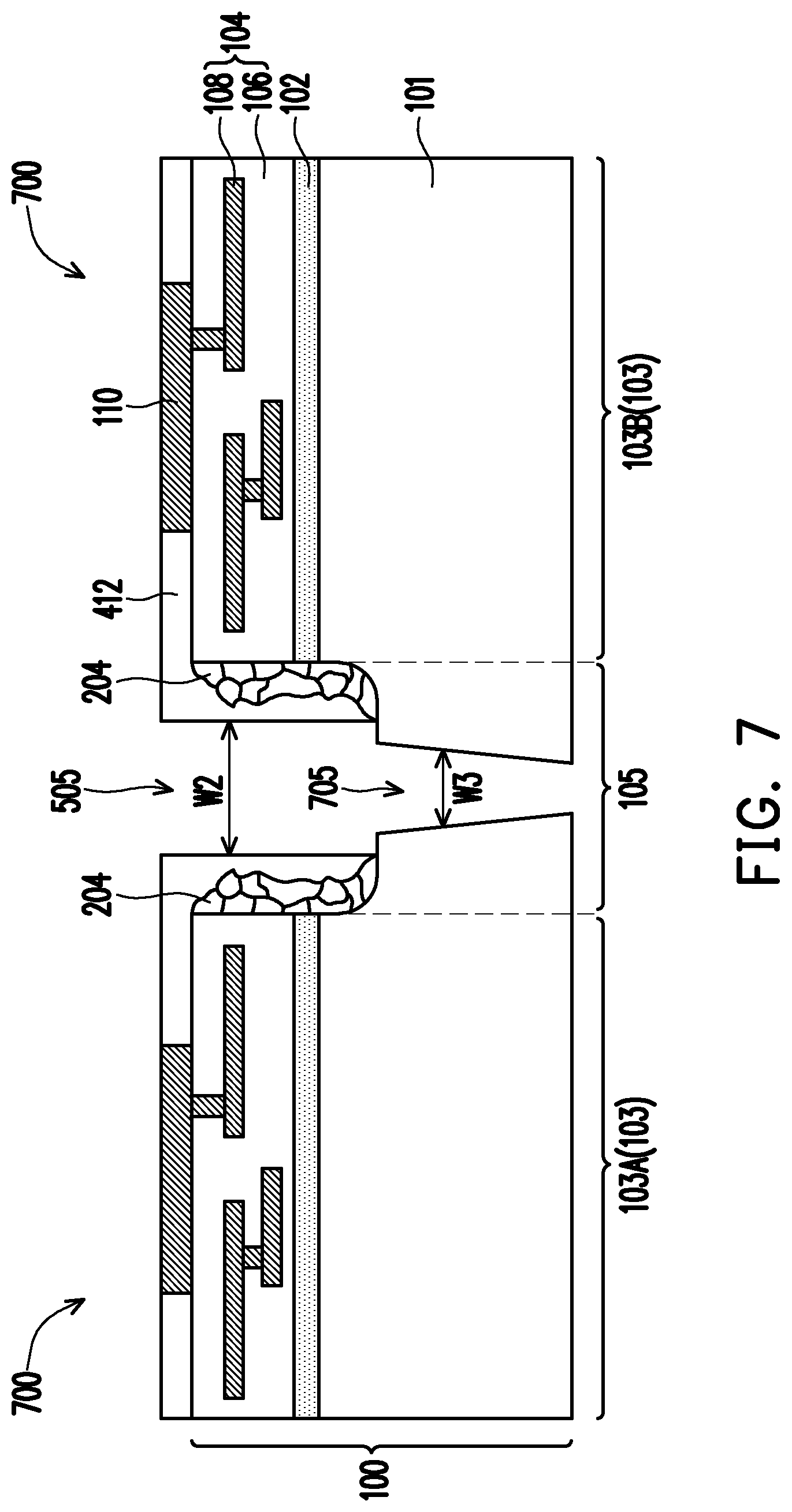 Patent US12599029 Figure 7 – Package structure and method of forming the same