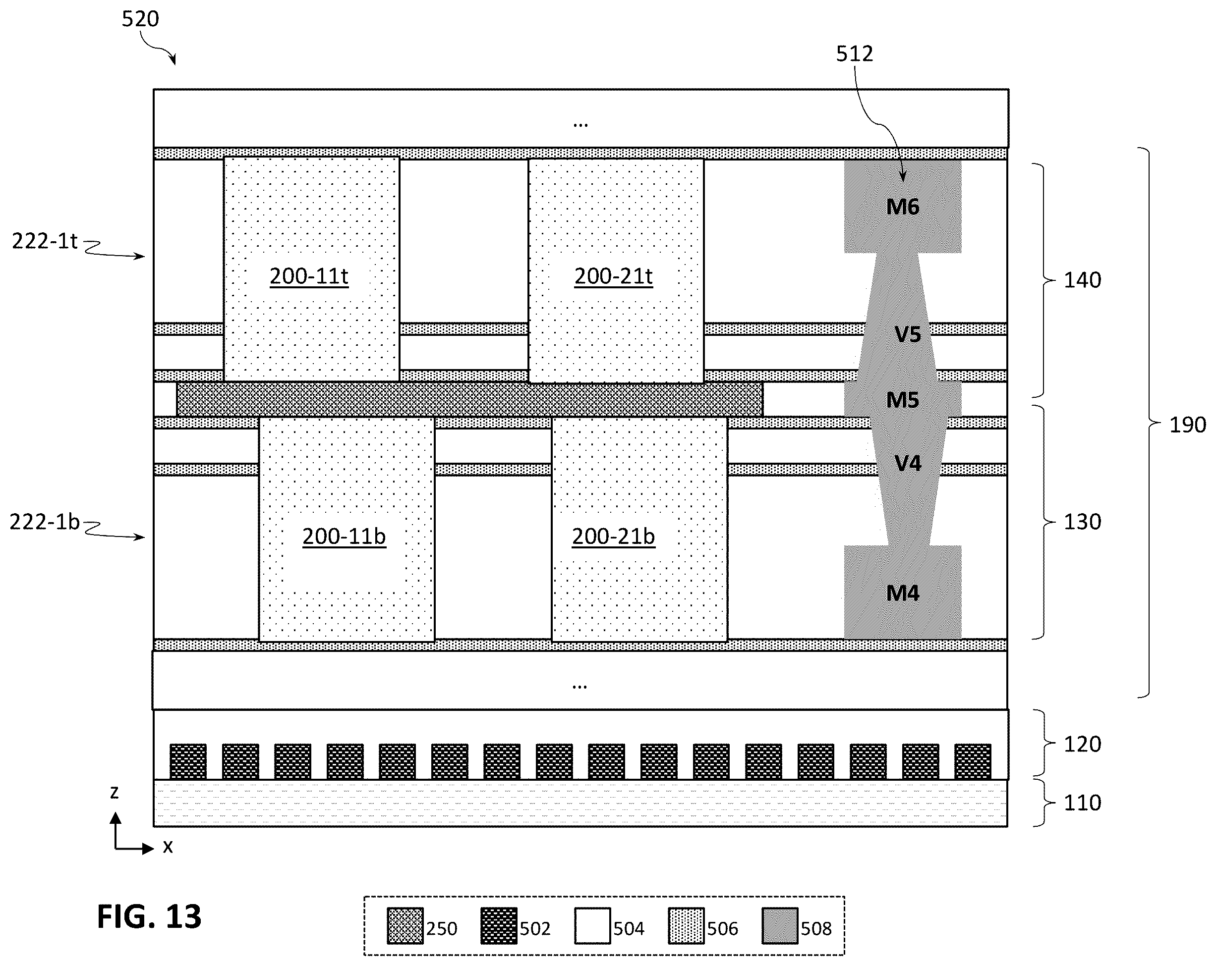 Patent US12599032 Figure 20 – Bilayer memory stacking with lines shared between bottom and top memory layers