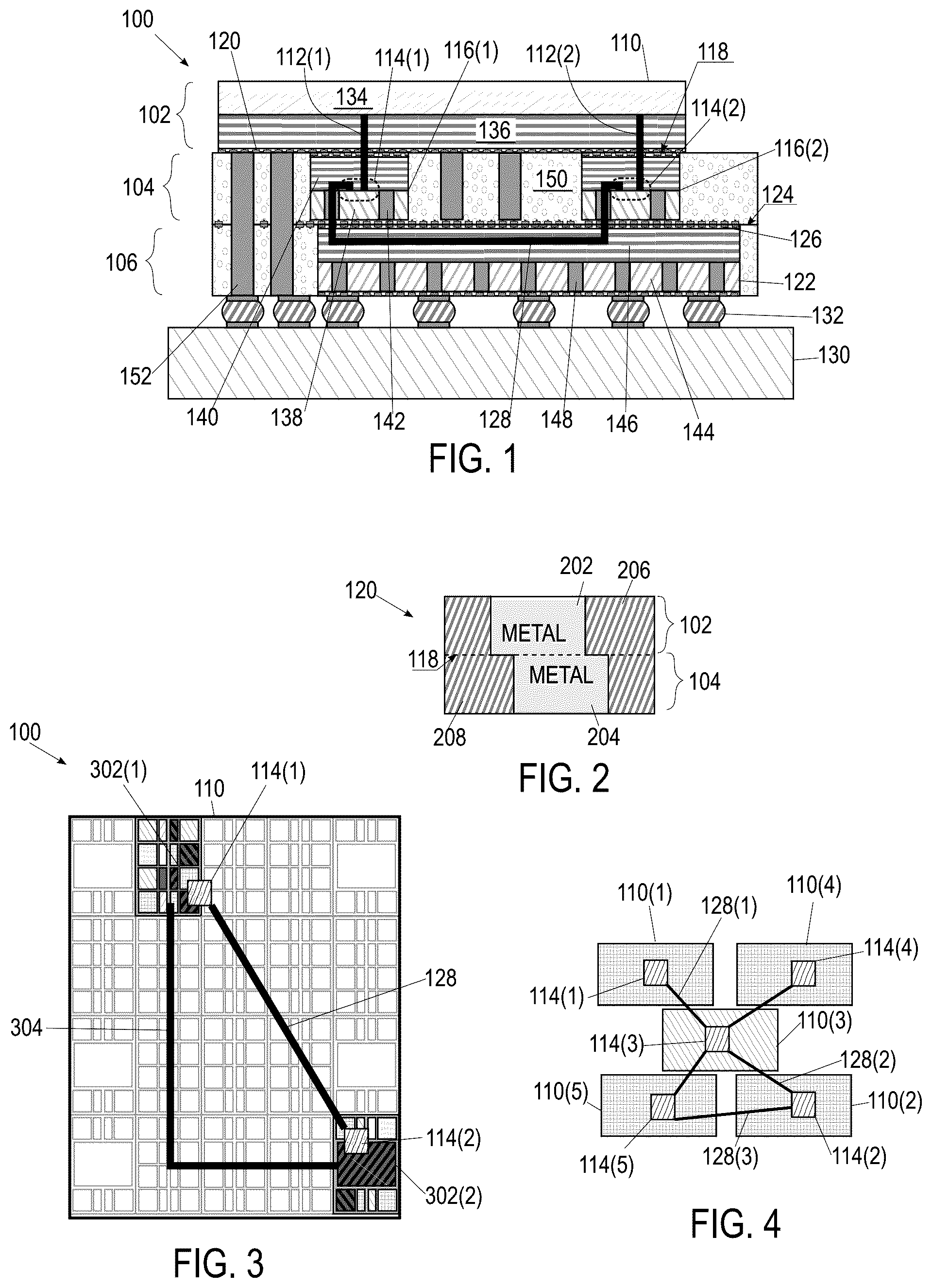 Patent US12599033 Figure 1 – Quasi-monolithic integrated packaging architecture with mid-die serializer/deserializer