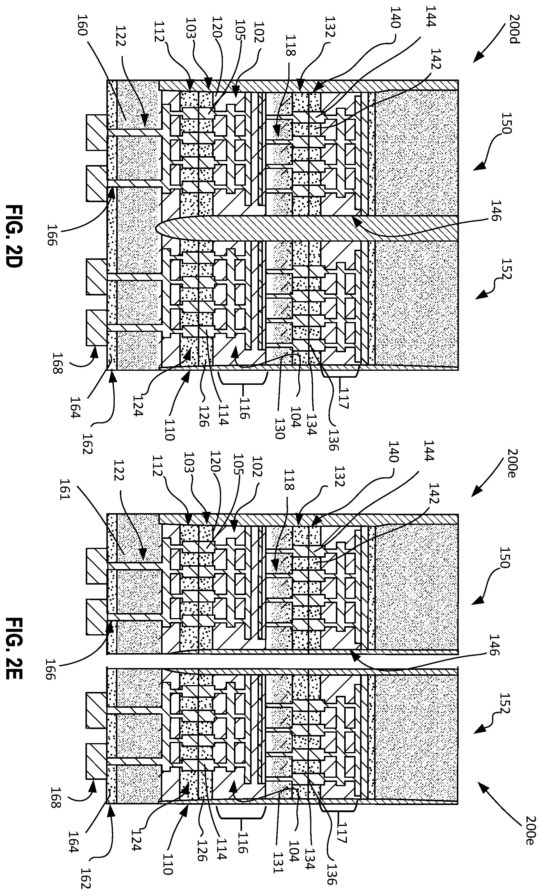 Patent US12599034 Figure 6 – Microelectronic structure including active base substrate with through vias between a top die and a bottom die supported on an interposer