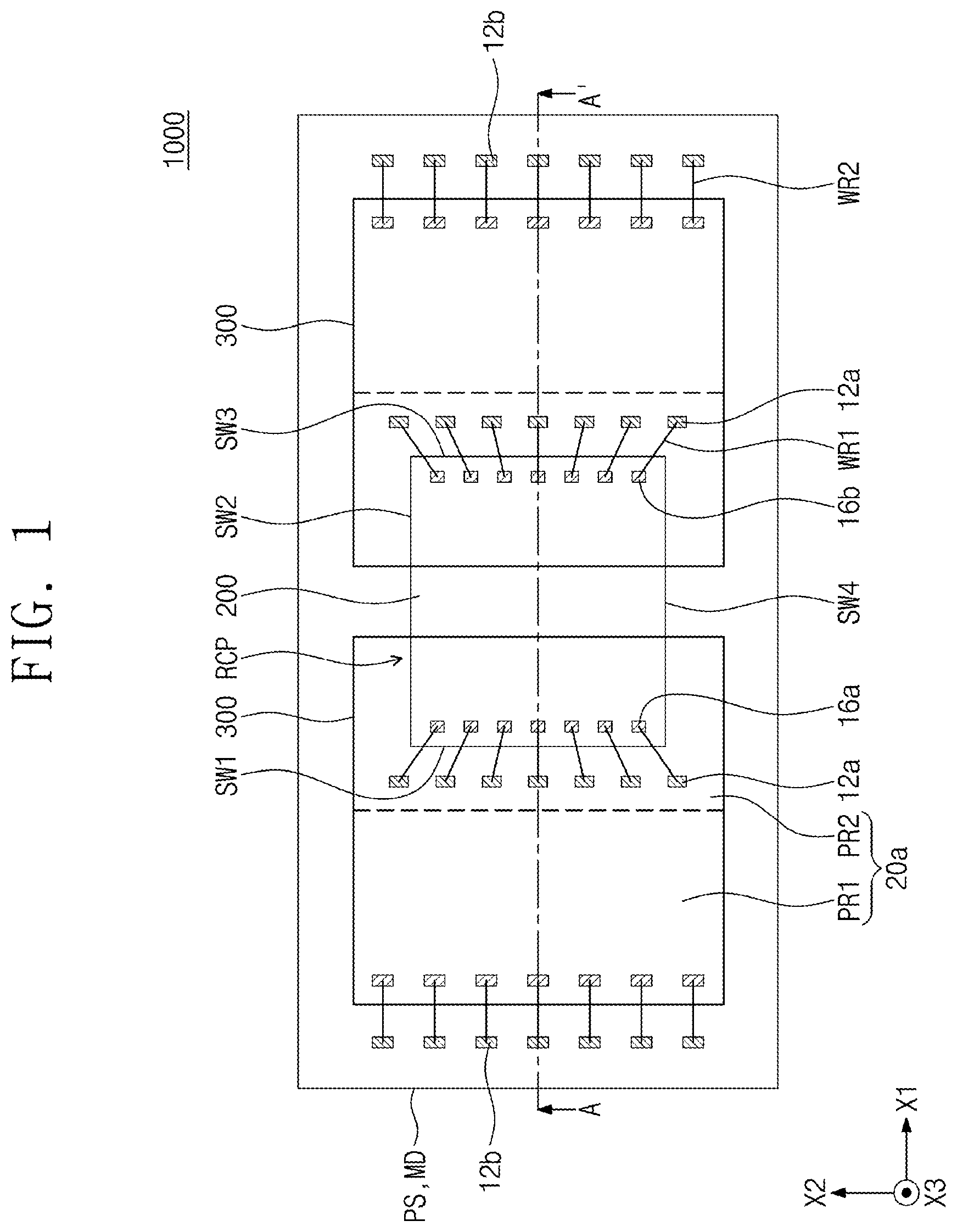 Patent US12599037 Figure 1 – Semiconductor package