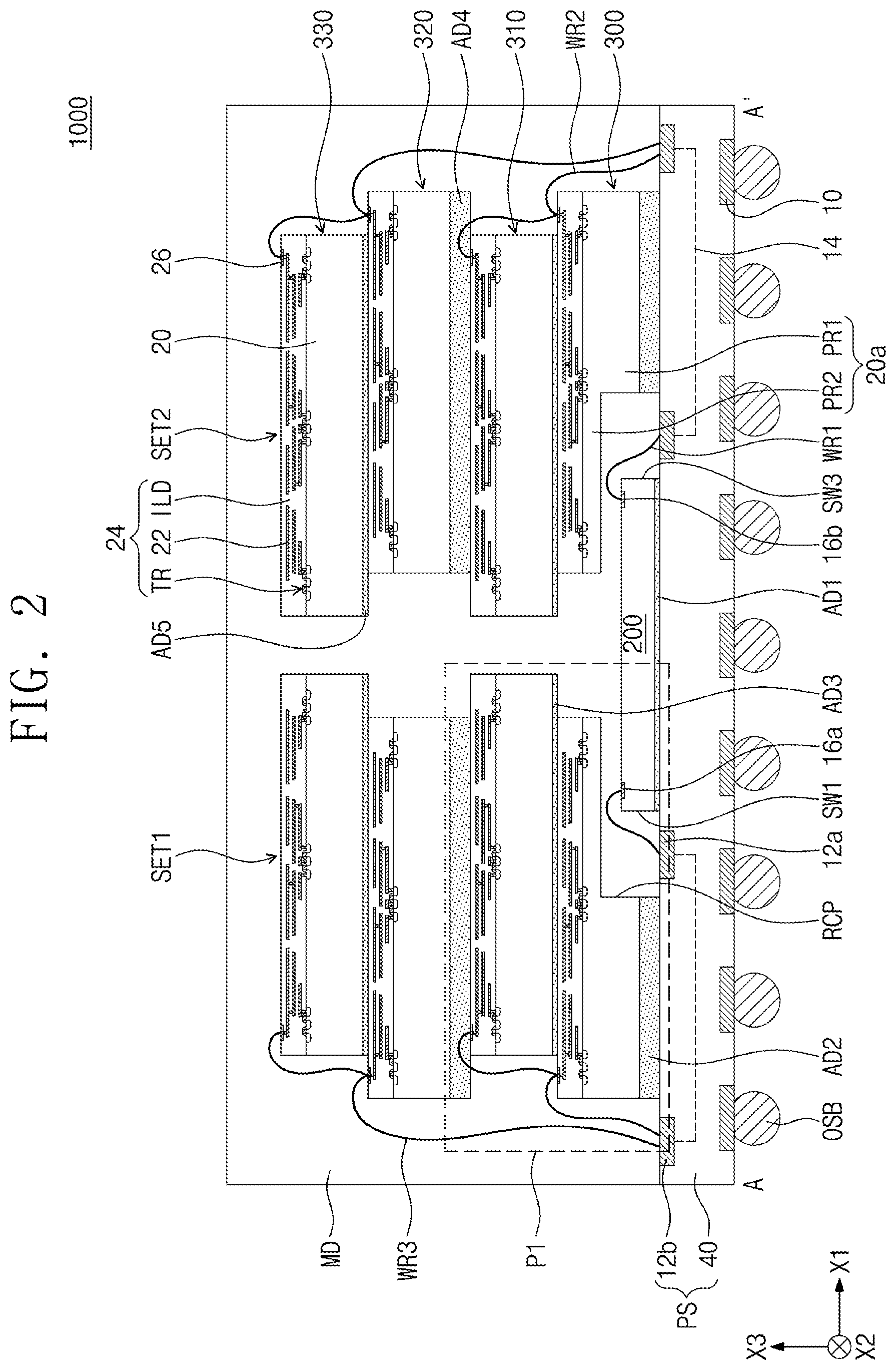 Patent US12599037 Figure 2 – Semiconductor package