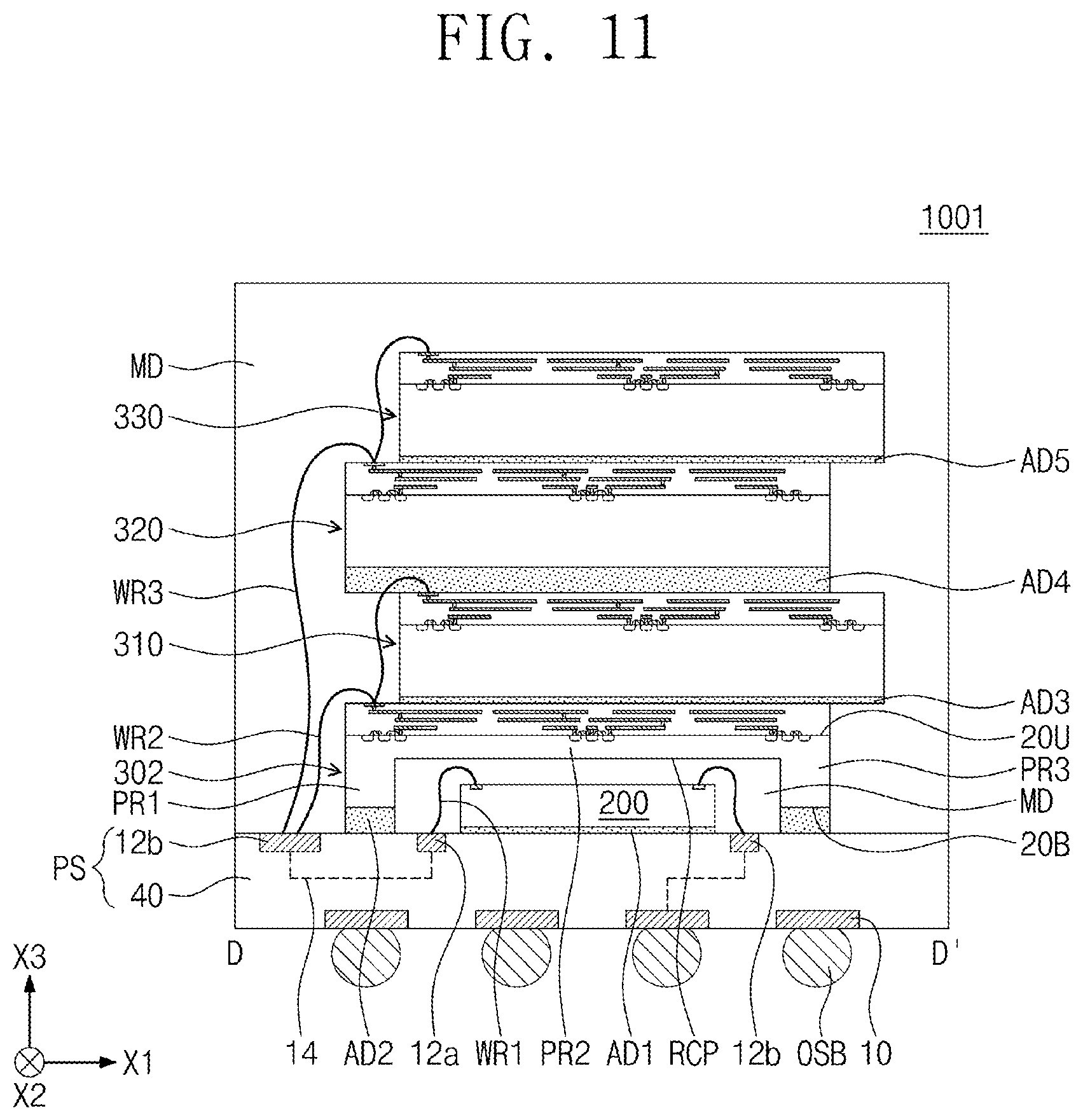 Patent US12599037 Figure 14 – Semiconductor package