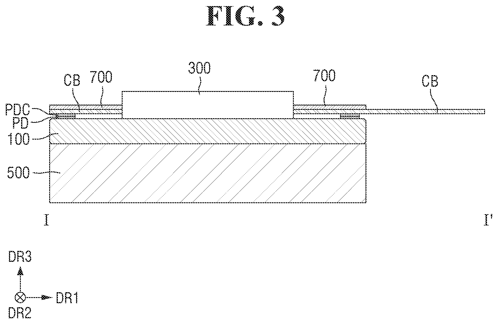 Patent US12599038 Figure 3 – Display device with a heat dissipation substrate and a cover substrate