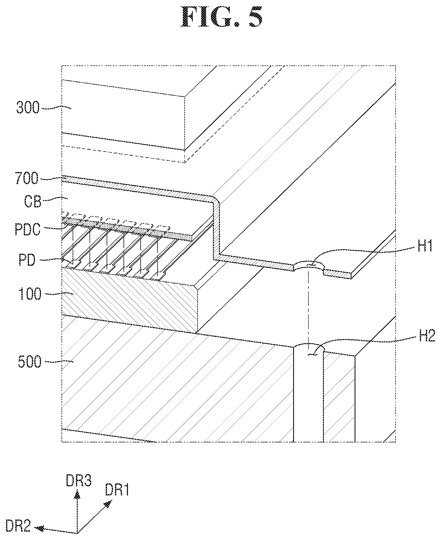 Patent US12599038 Figure 5 – Display device with a heat dissipation substrate and a cover substrate