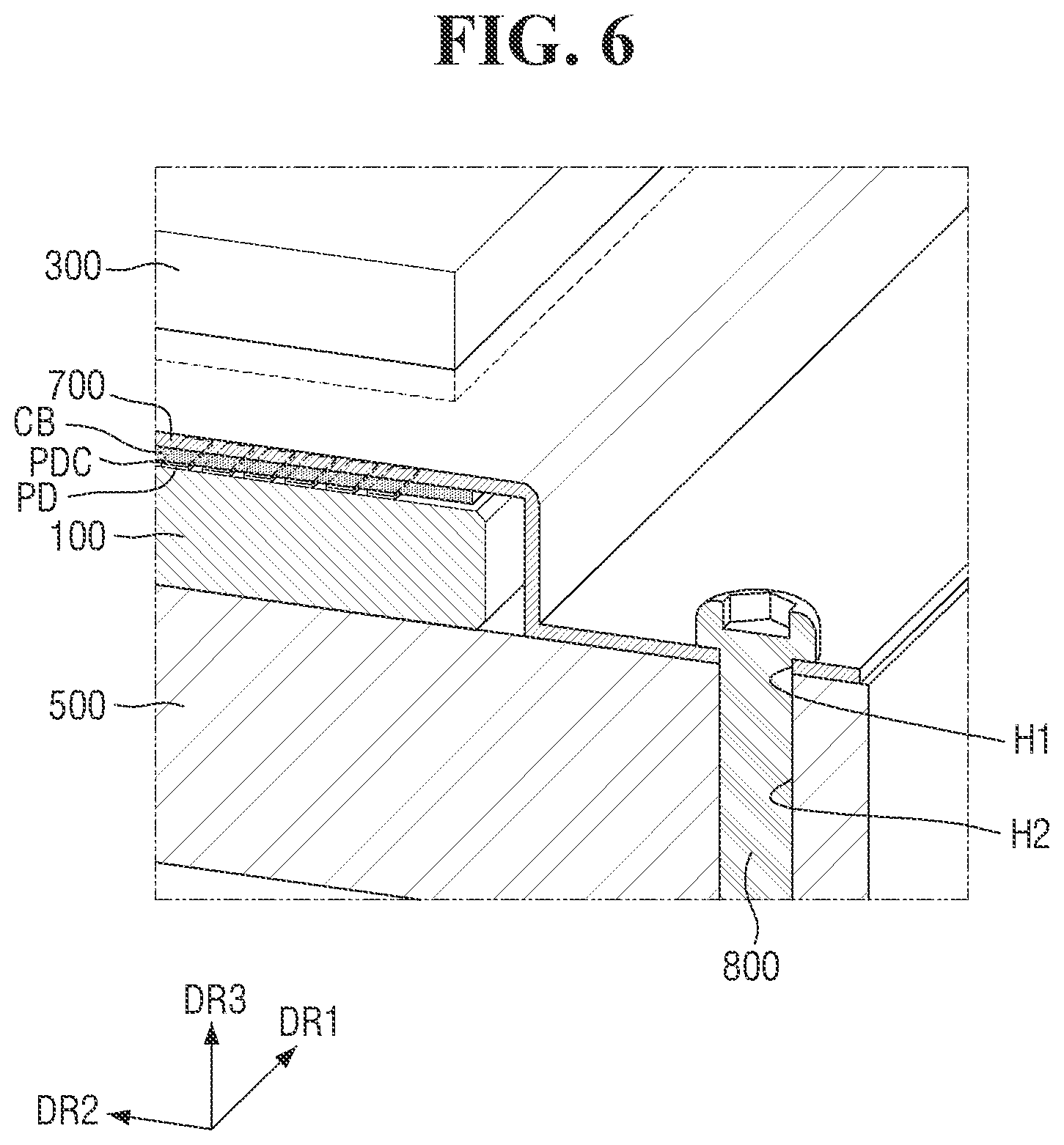Patent US12599038 Figure 6 – Display device with a heat dissipation substrate and a cover substrate