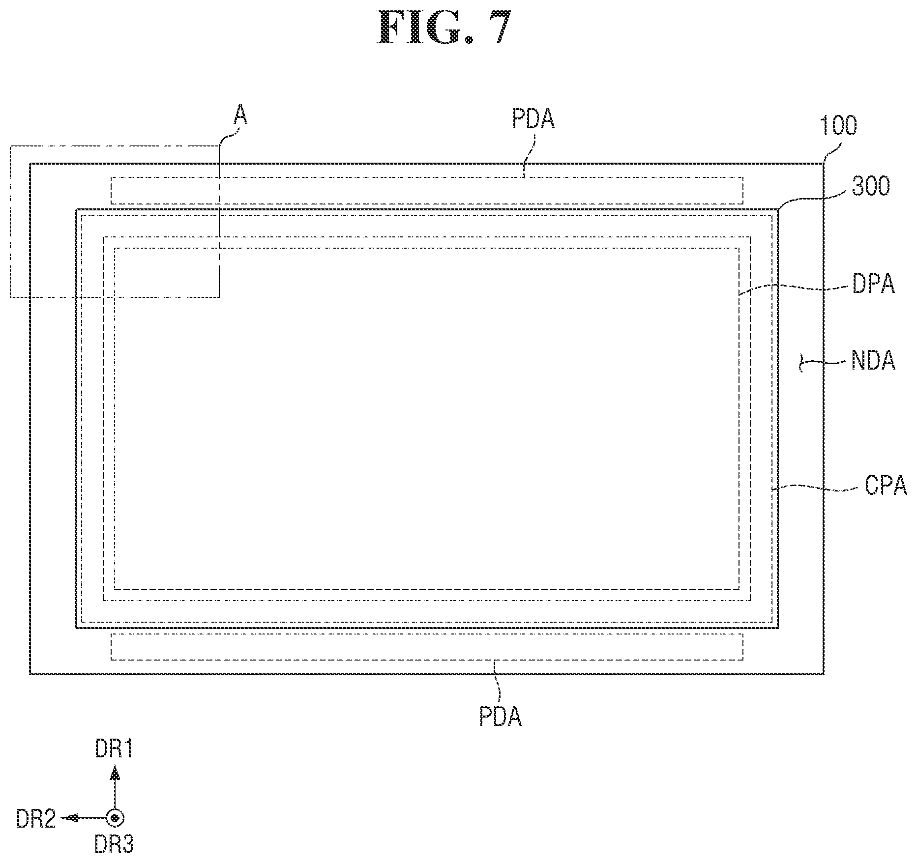 Patent US12599038 Figure 7 – Display device with a heat dissipation substrate and a cover substrate