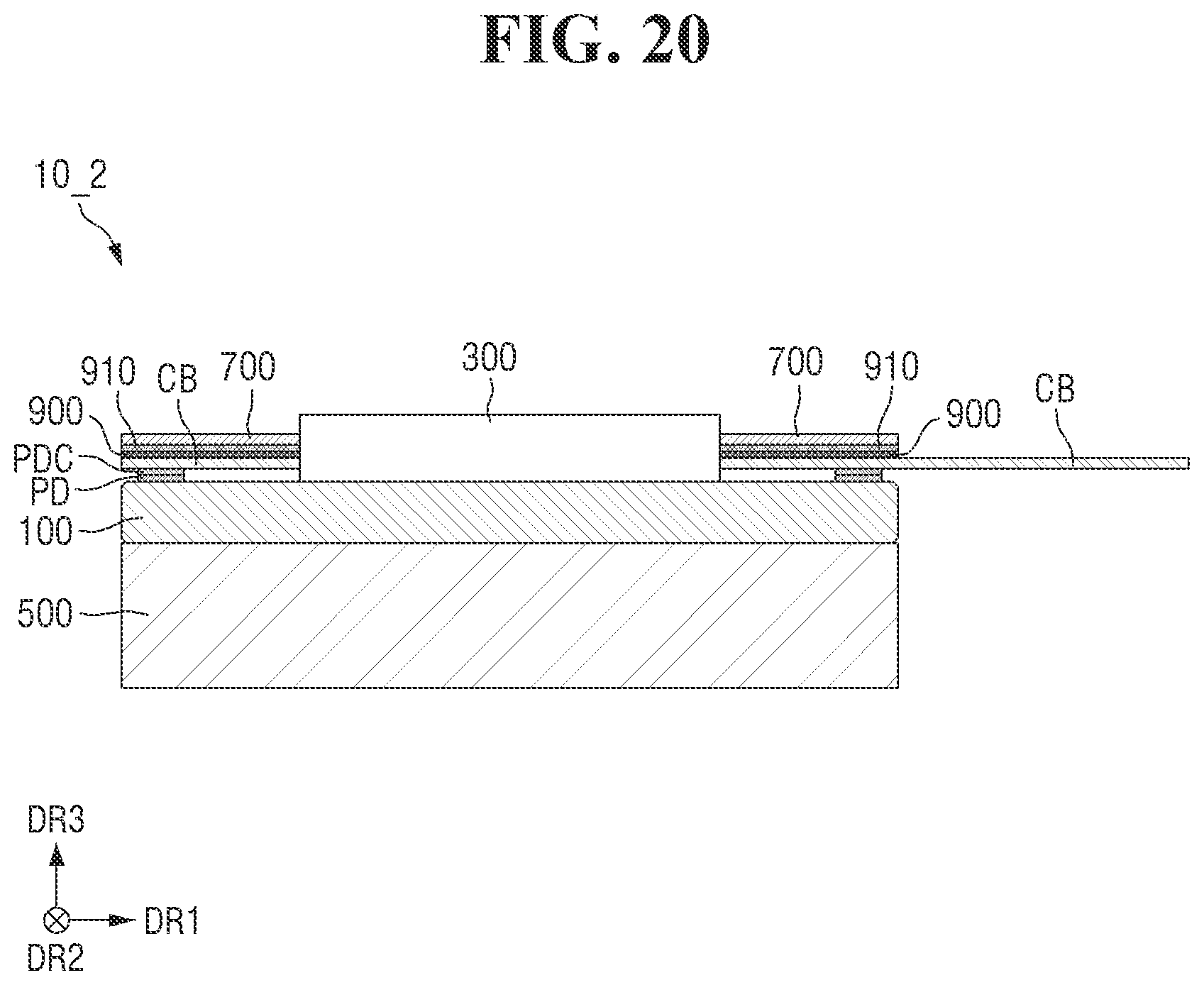 Patent US12599038 Figure 20 – Display device with a heat dissipation substrate and a cover substrate