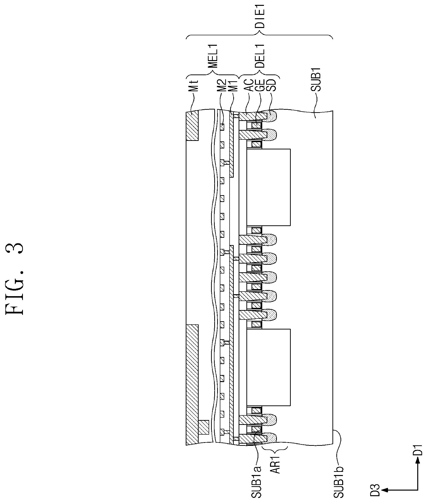 Patent US12599040 Figure 3 – Three-dimensional integrated circuit structure and a method of fabricating the same