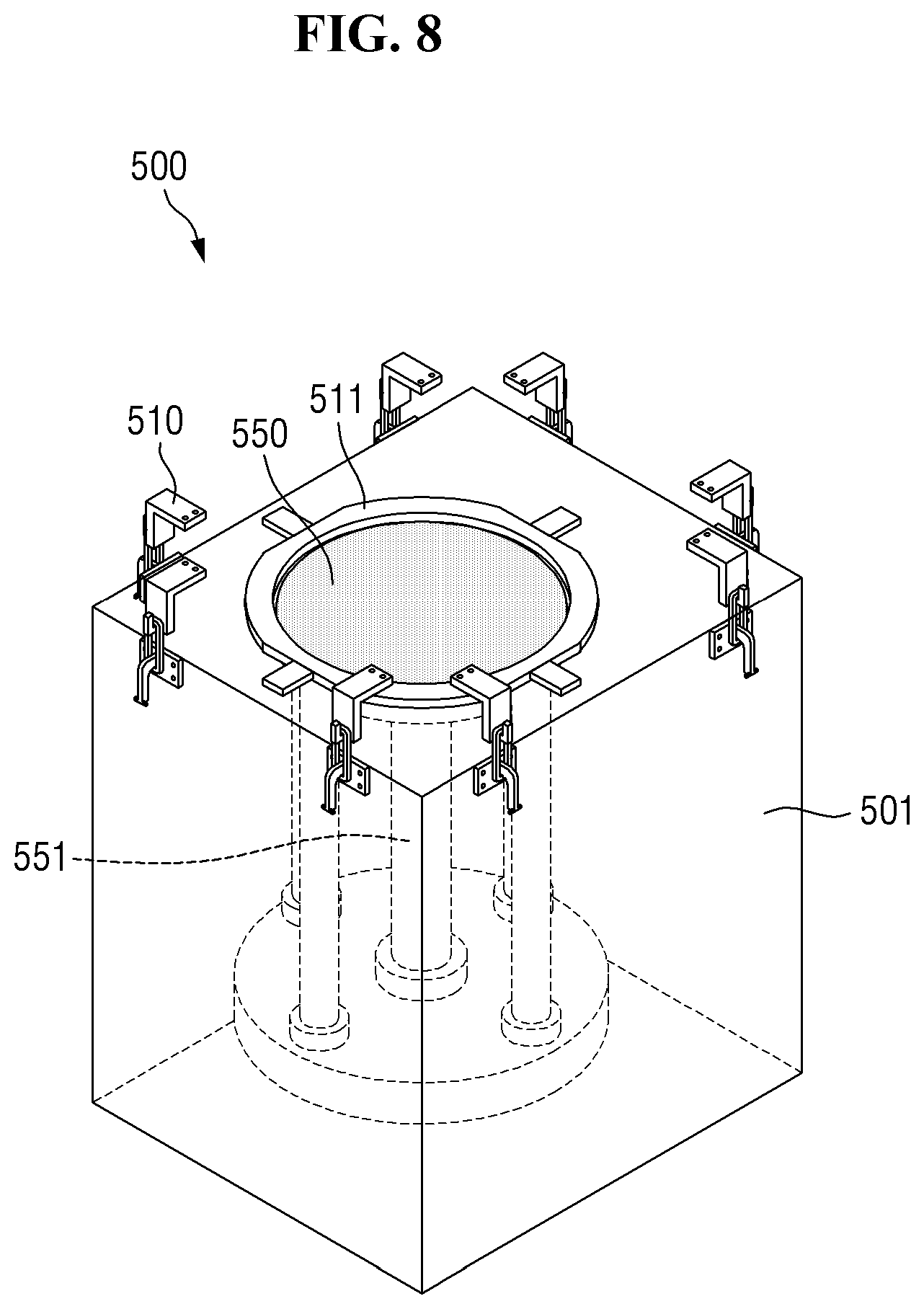 Patent US12599046 Figure 8 – Apparatus and method for fabricating display panel, and display panel