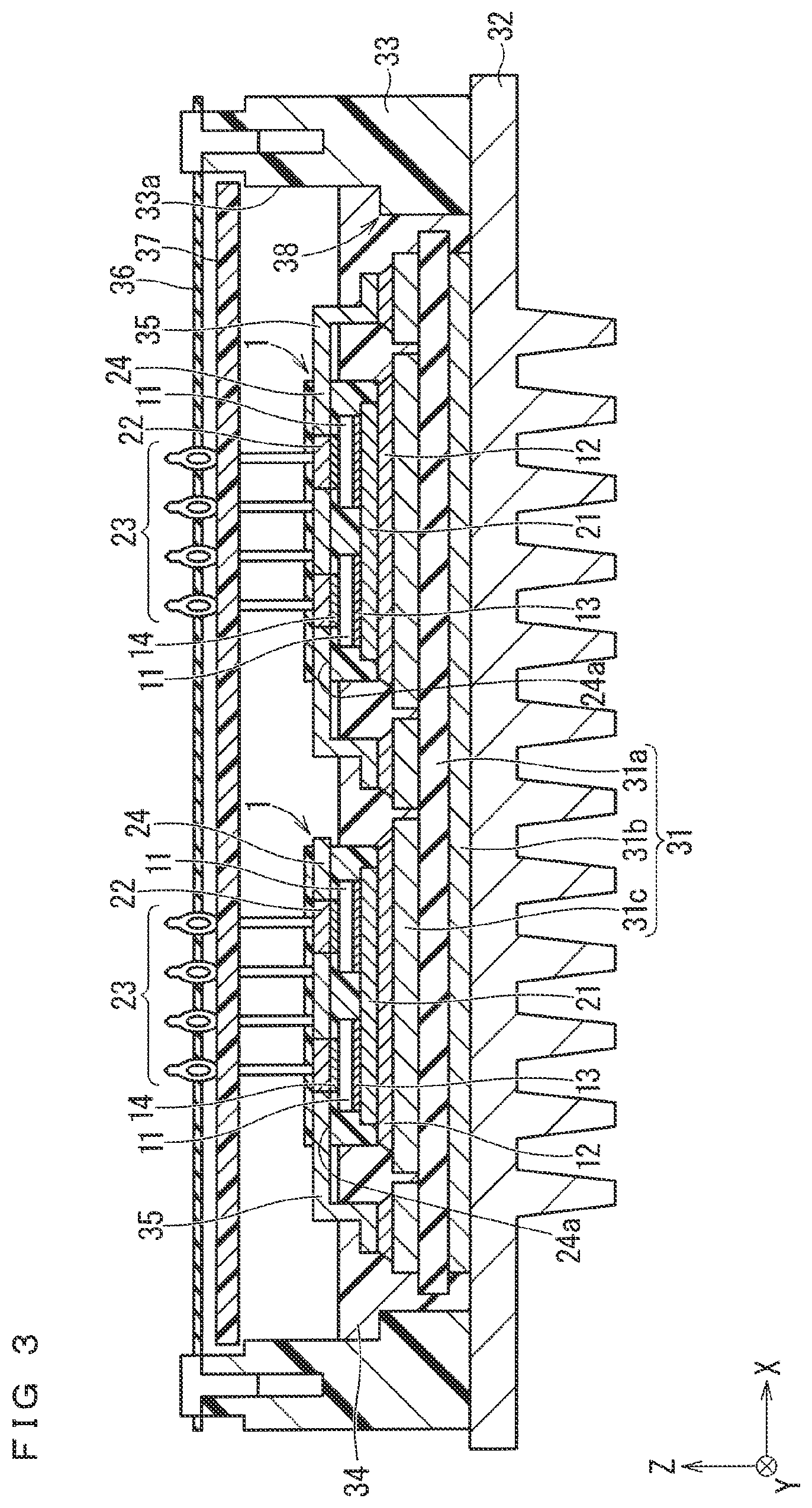 Patent US12599048 Figure 3 – Semiconductor device comprising submodule having at least an upper surface exposed and method of manufacturing the semiconductor device