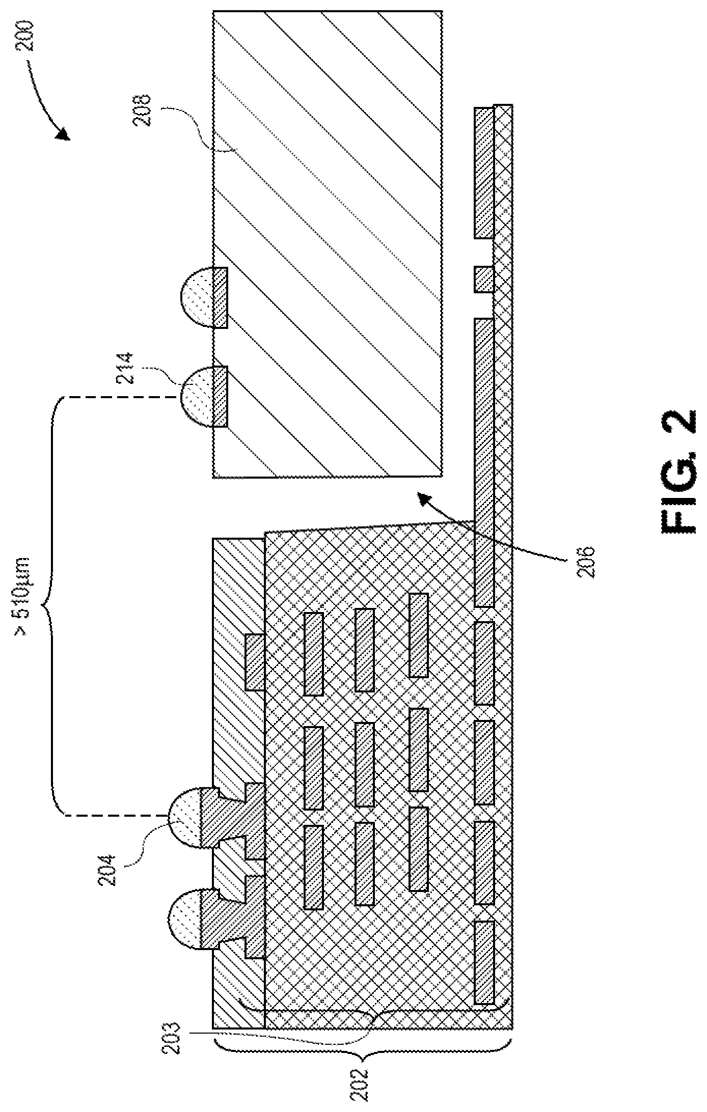 Patent US12599050 Figure 2 – Multi-level die coupled with a substrate
