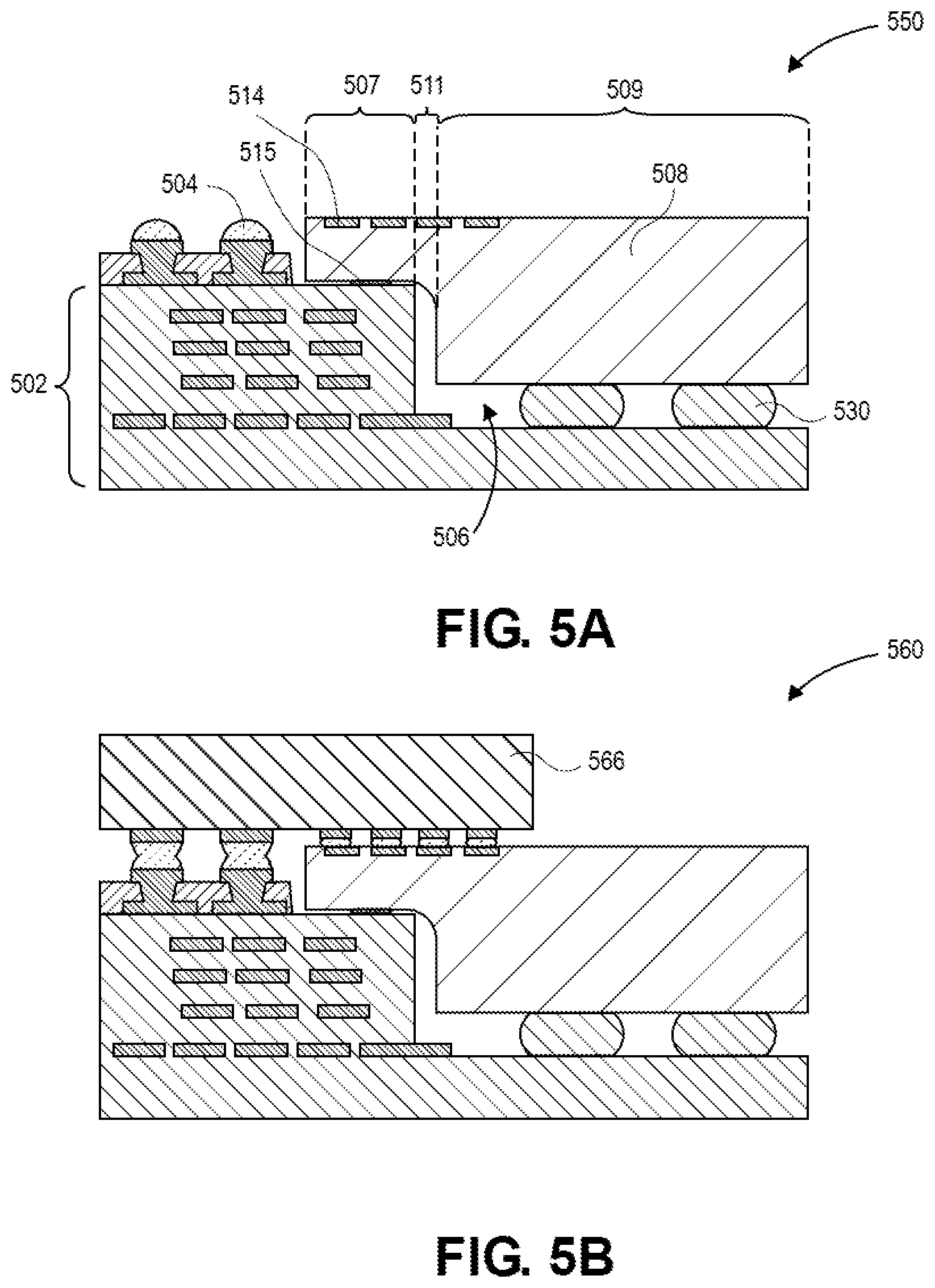 Patent US12599050 Figure 5 – Multi-level die coupled with a substrate