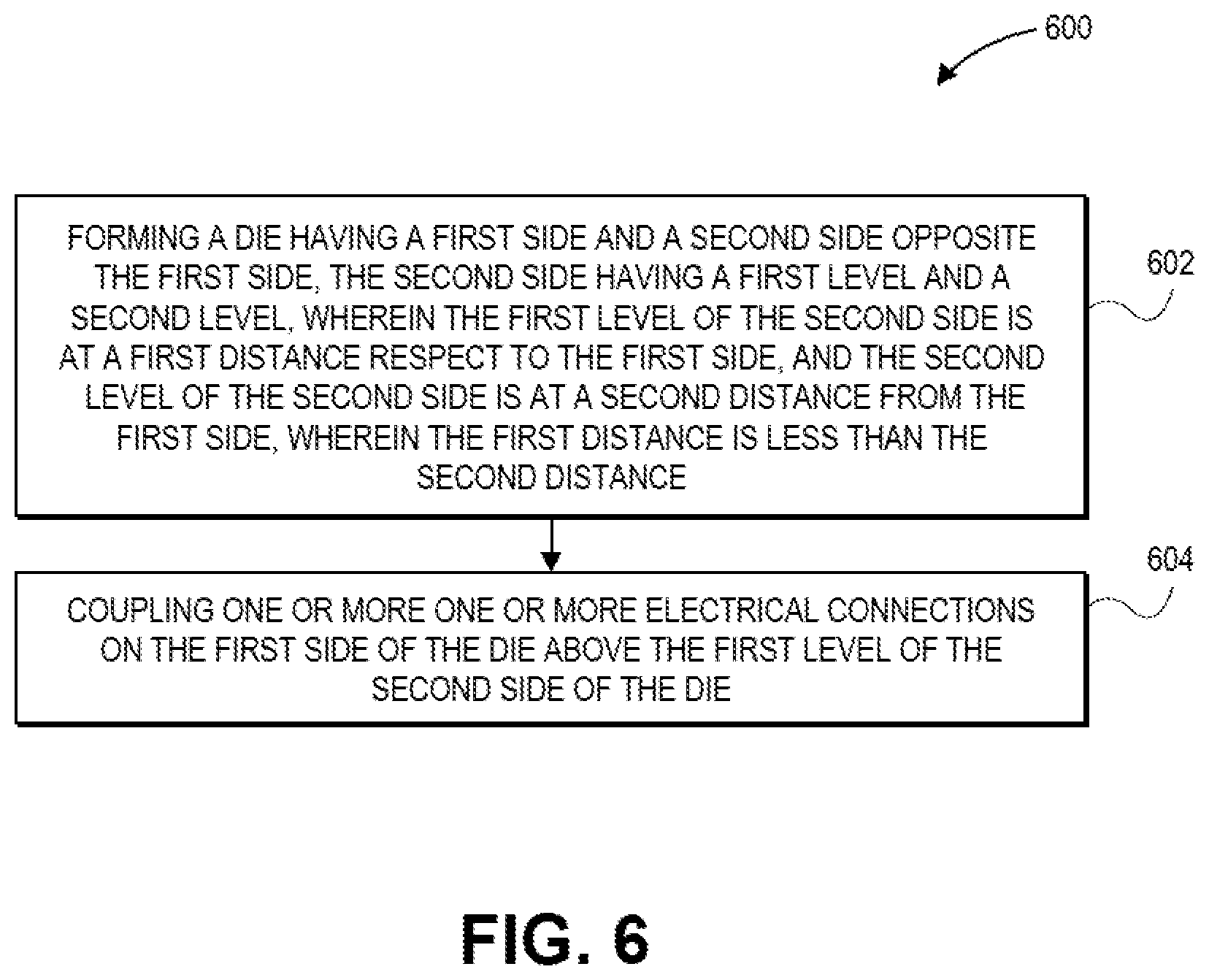 Patent US12599050 Figure 7 – Multi-level die coupled with a substrate