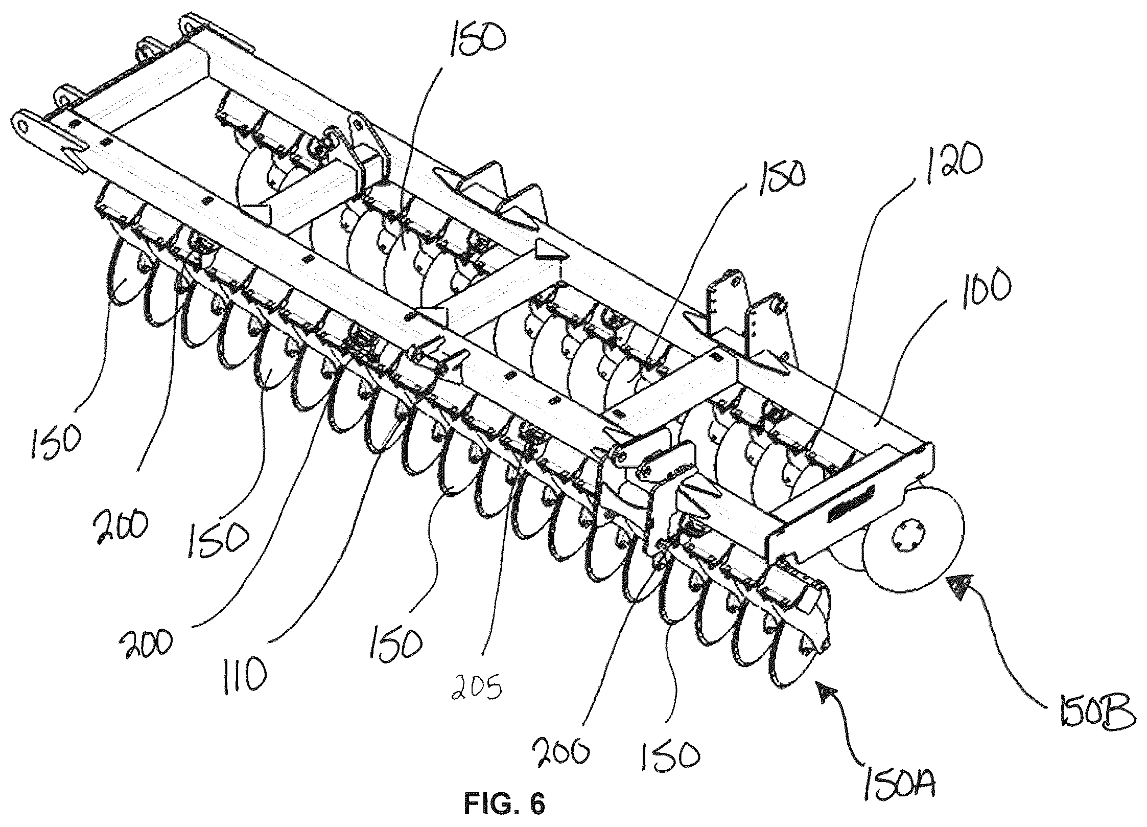 Patent US12599053 Figure 6 – Tillage disc arm drift control